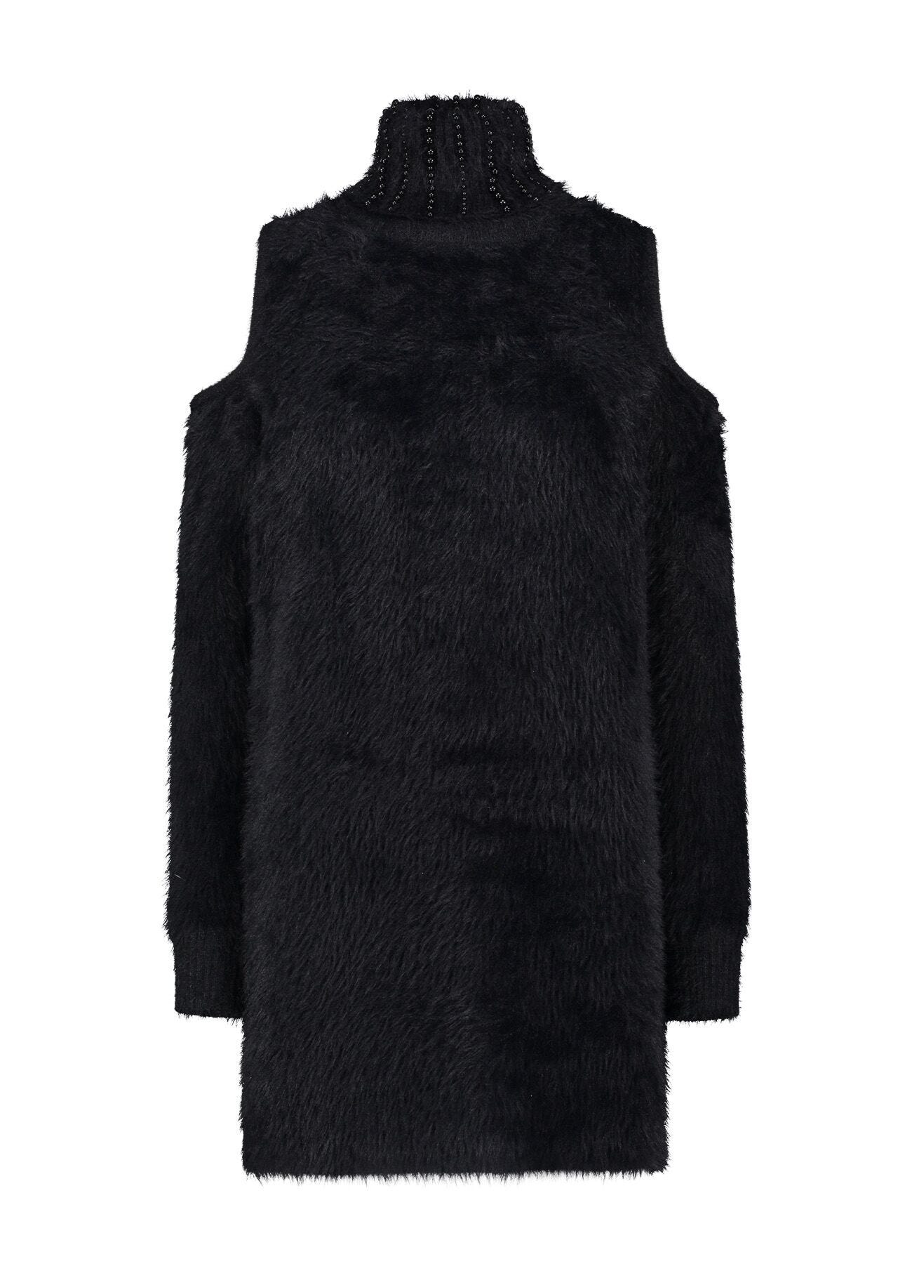 Mini-robe noire en maille
