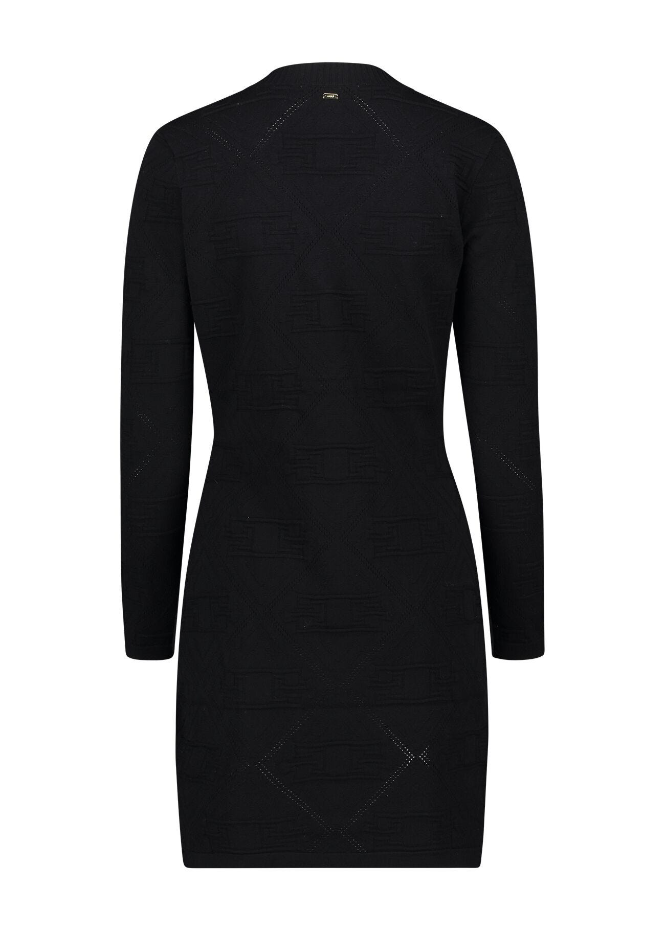 Mini-robe noire en maille jacquard