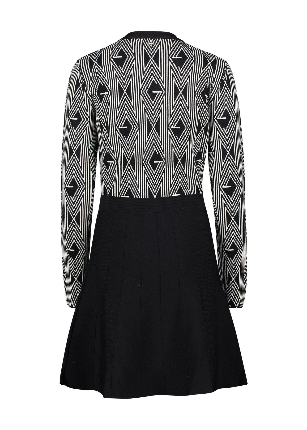 Vestito nero in maglia jacquard