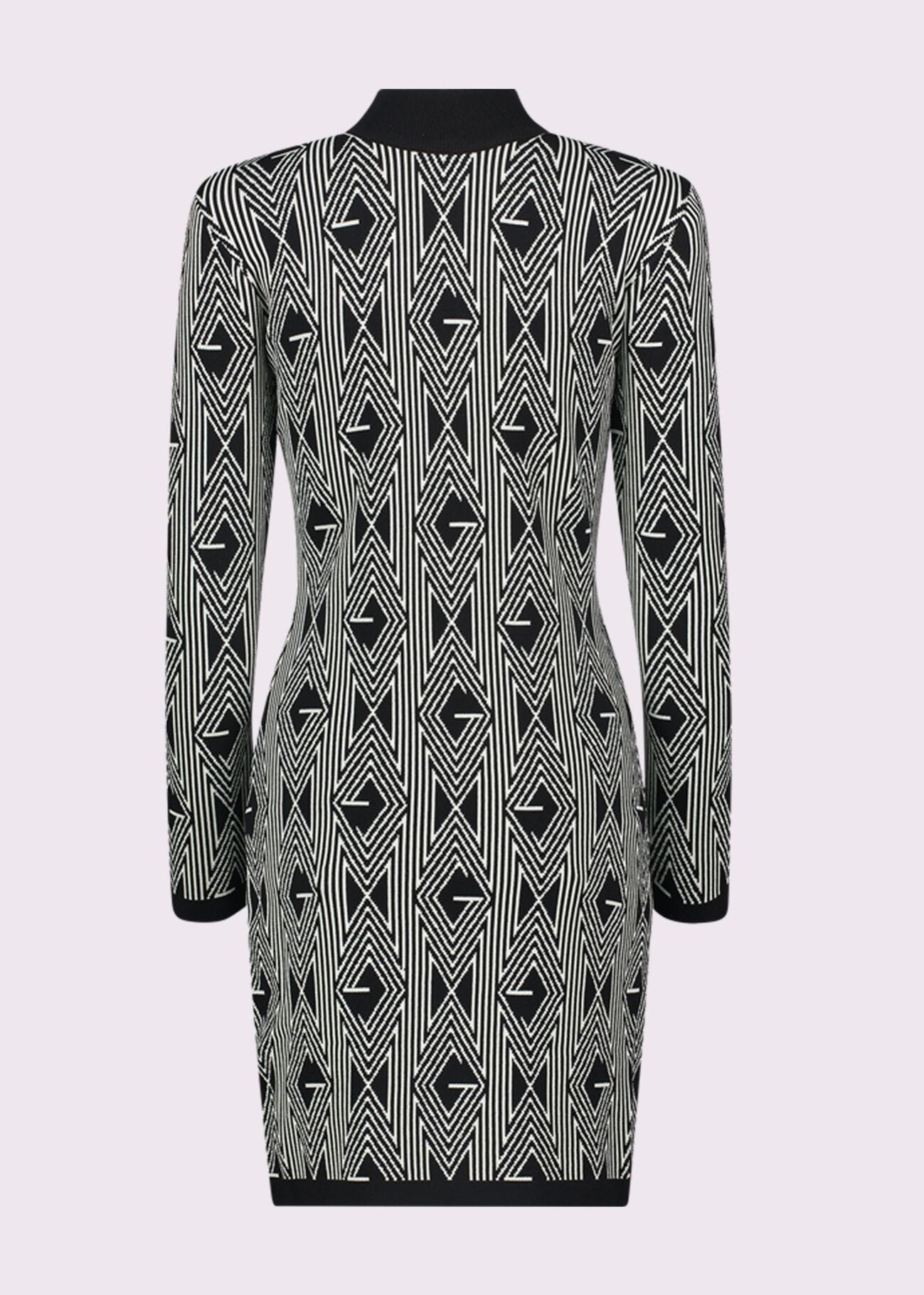 Mini-robe noire en maille jacquard
