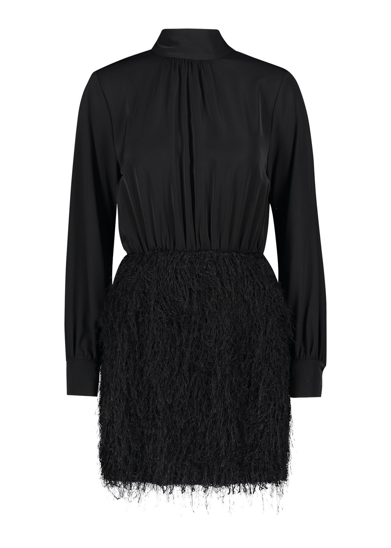 Mini abito nero in georgette