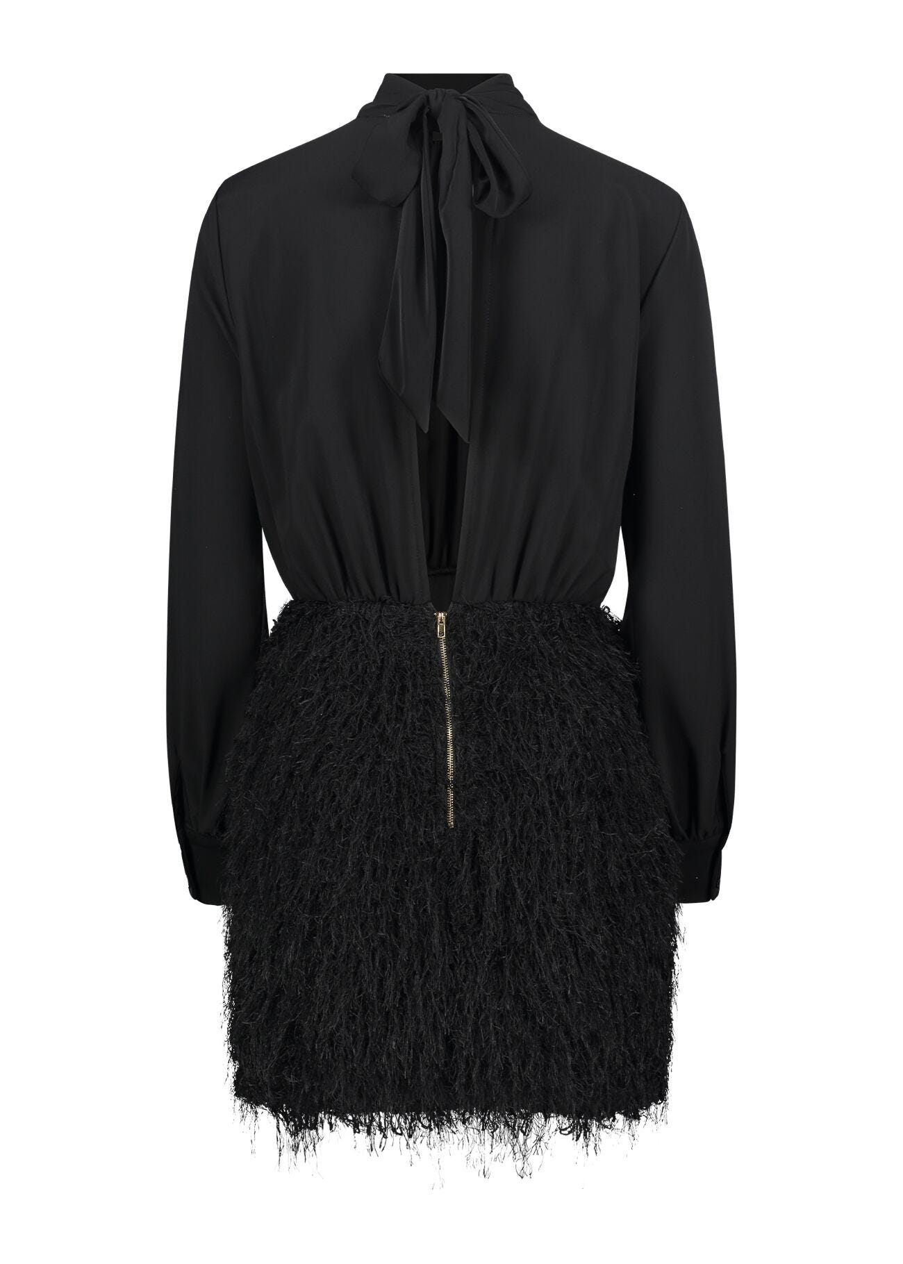 Mini abito nero in georgette