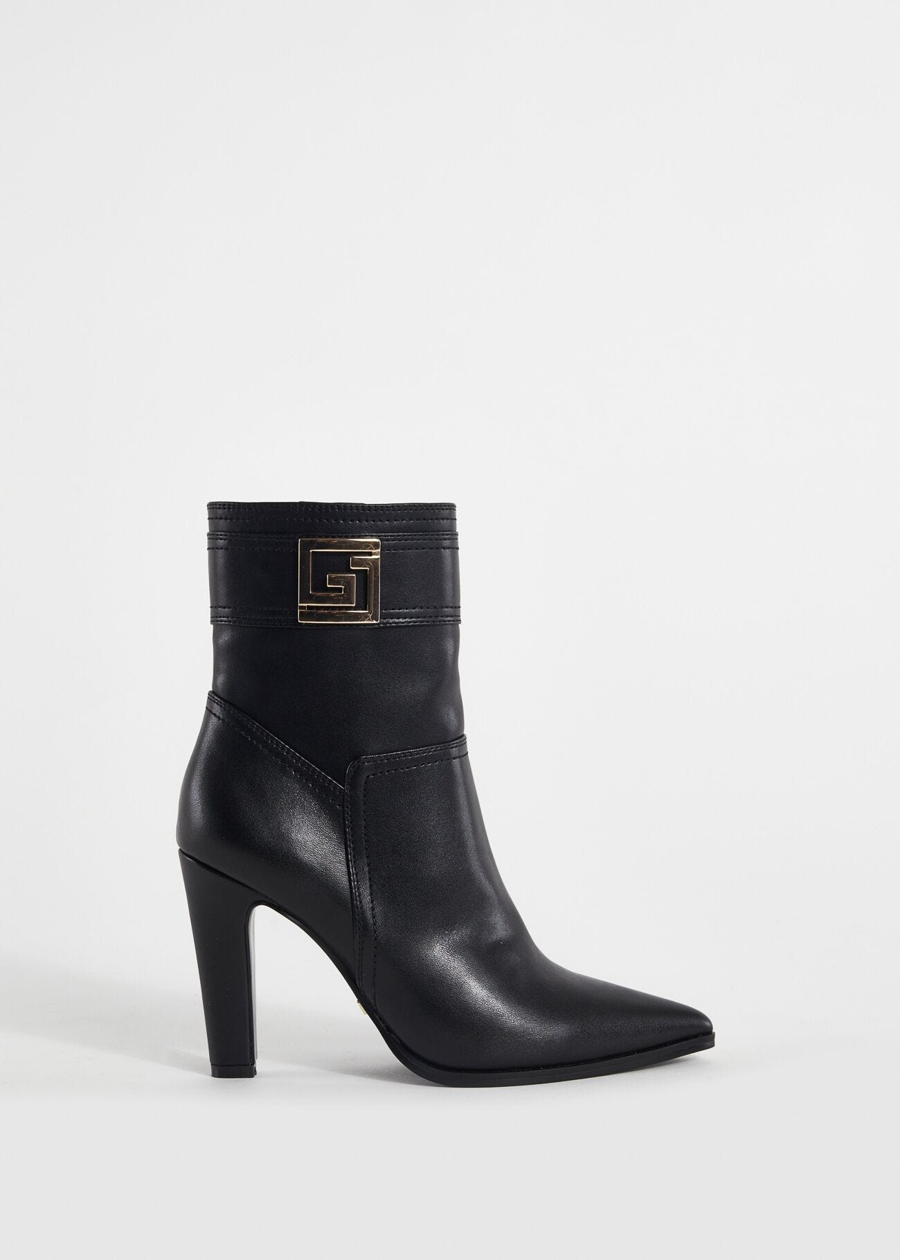 Fauxleather ankle boots with logo