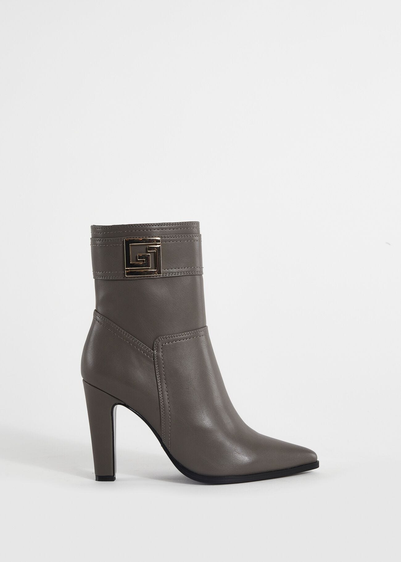 Fauxleather ankle boots with logo