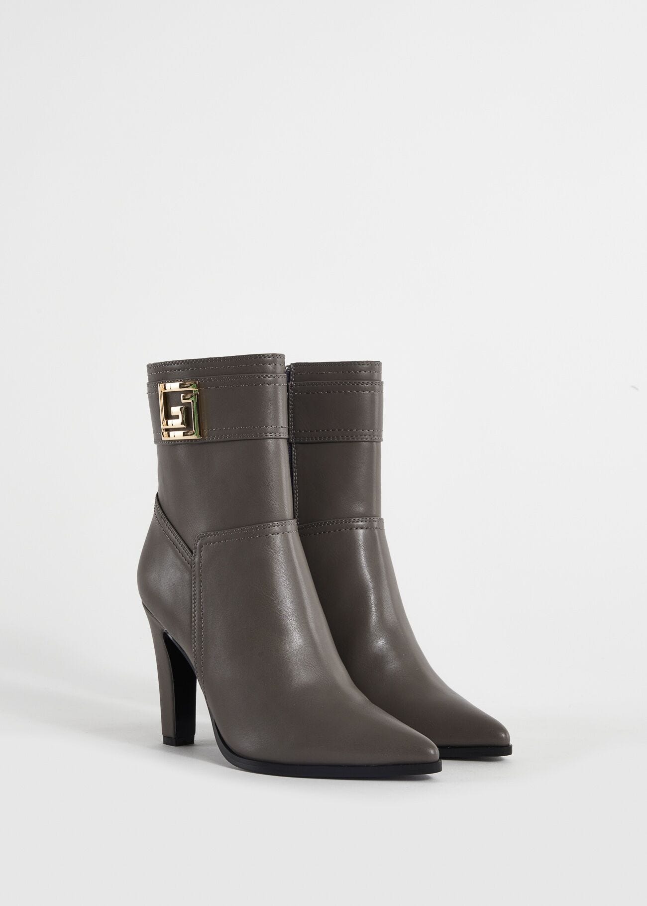 Fauxleather ankle boots with logo