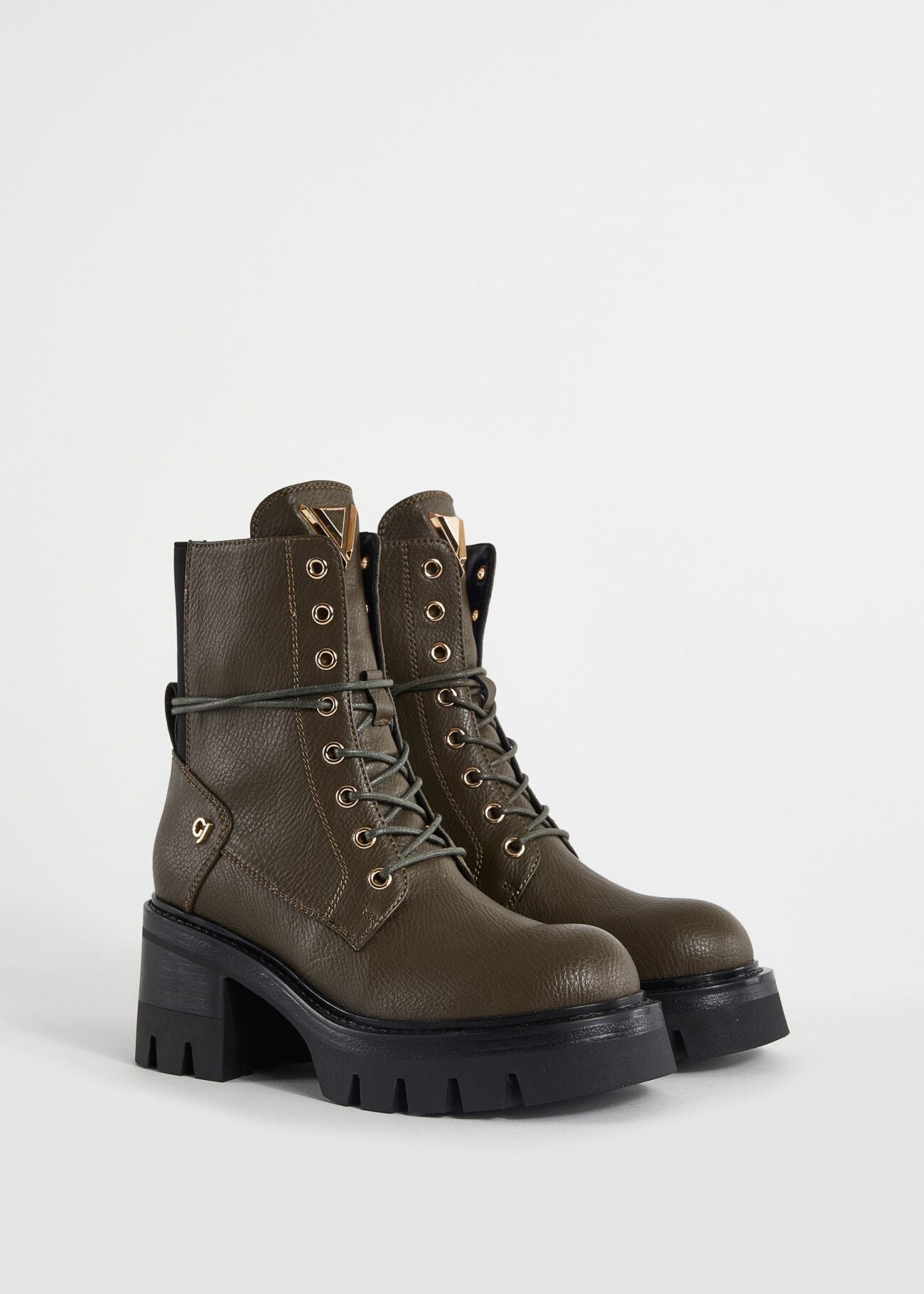 Tumbled, fauxleather ankle boots