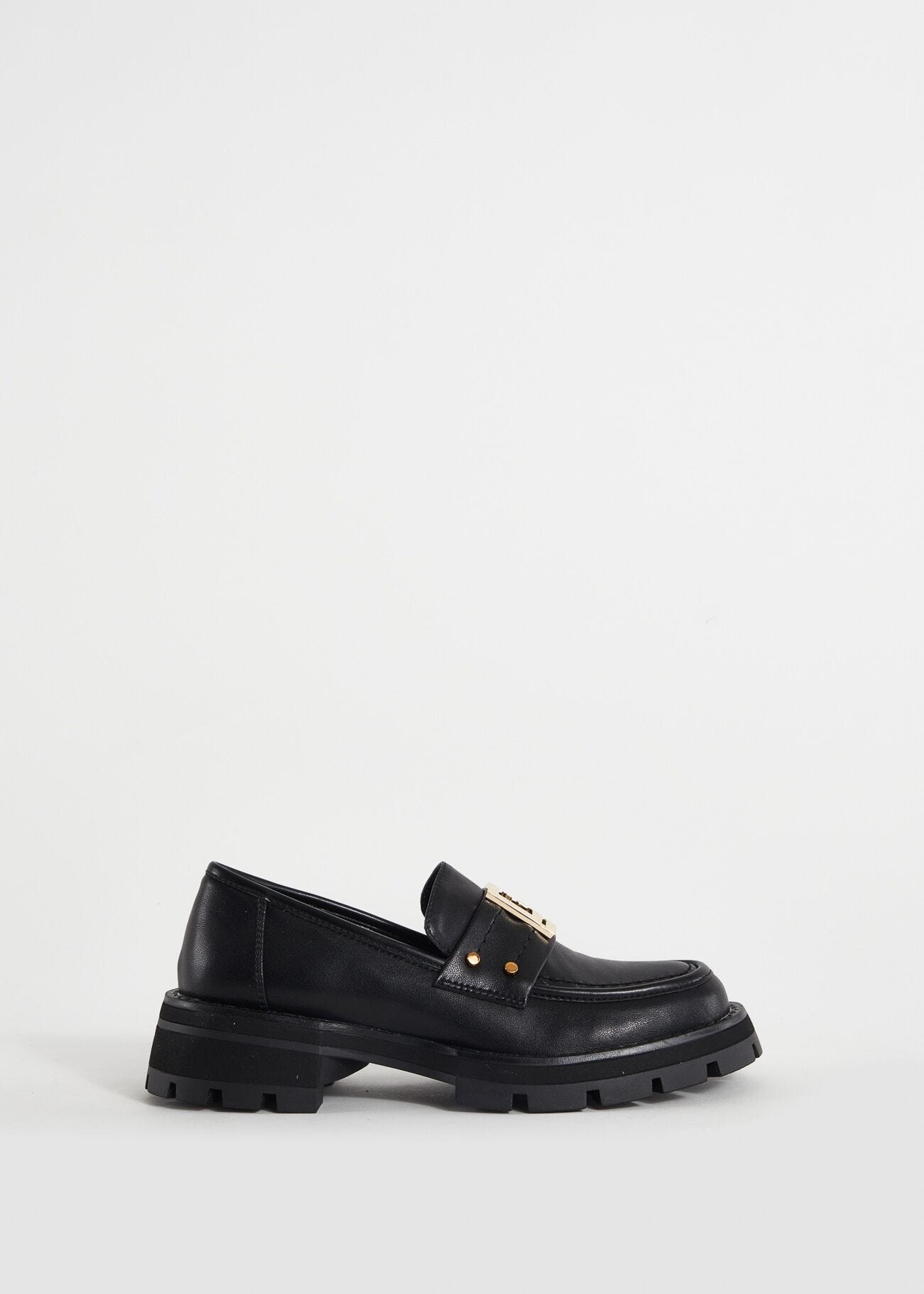 Leather loafers with studs