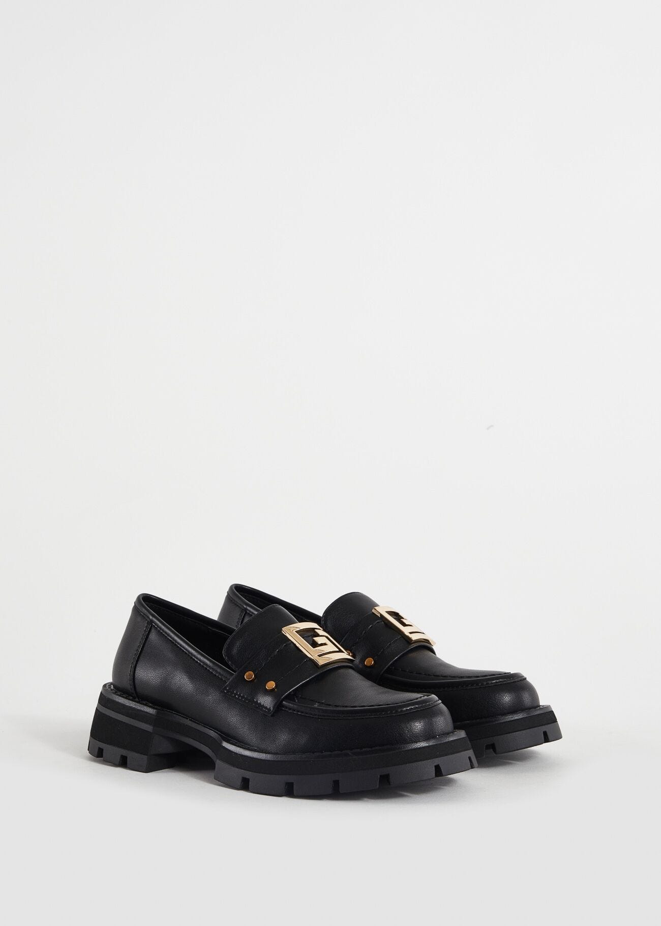 Leather loafers with studs