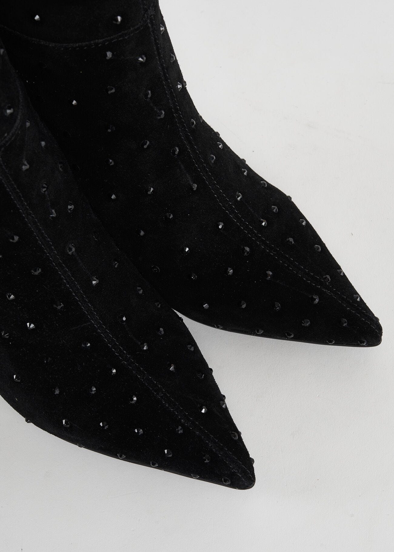 Stivali in pelle con strass
