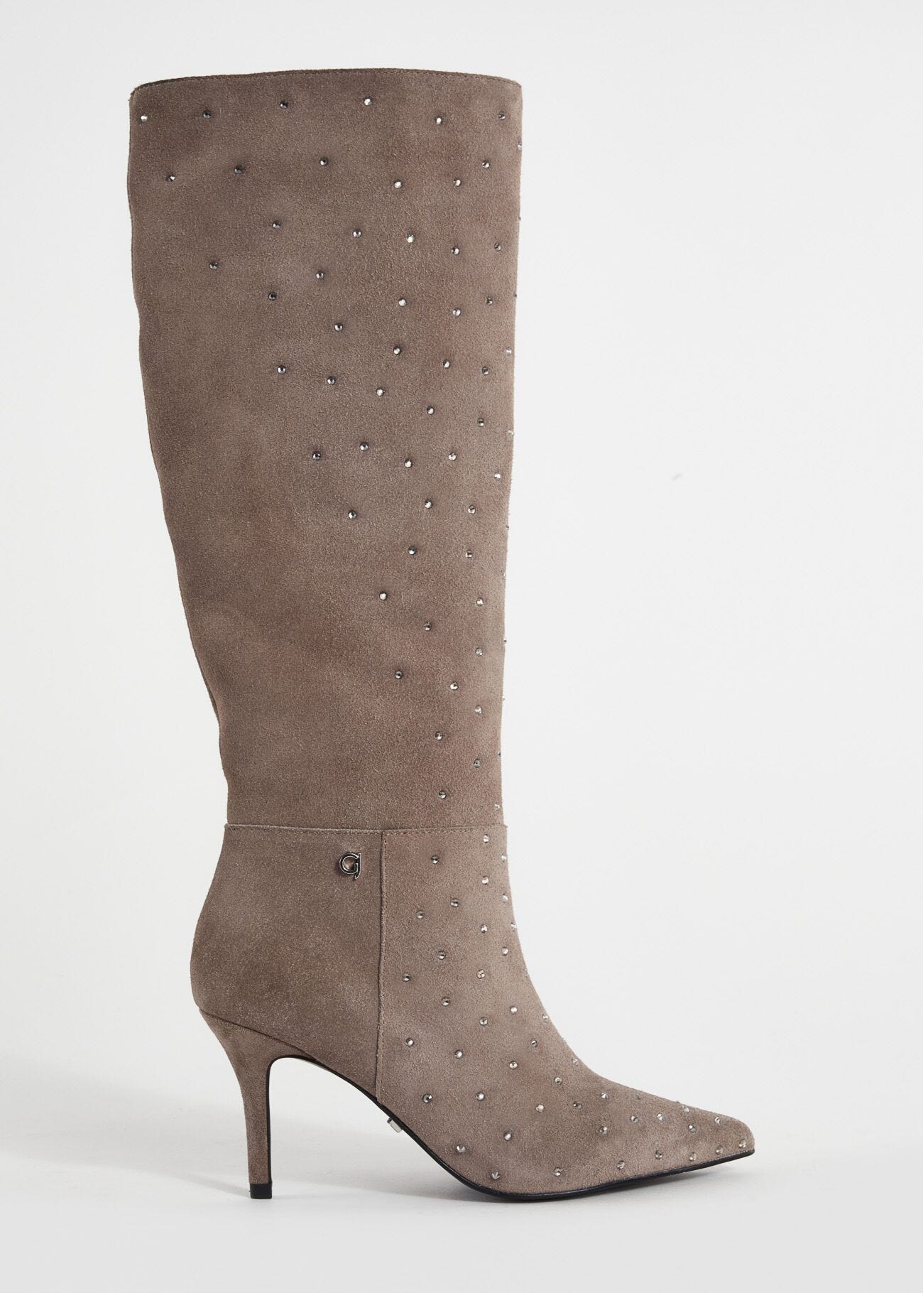 Stivali in pelle con strass