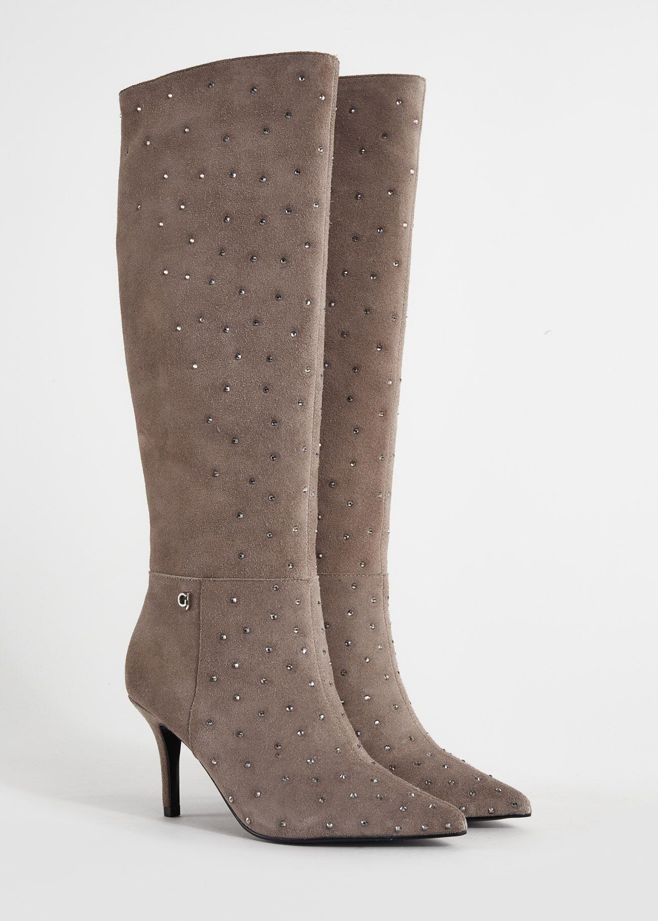 Stivali in pelle con strass