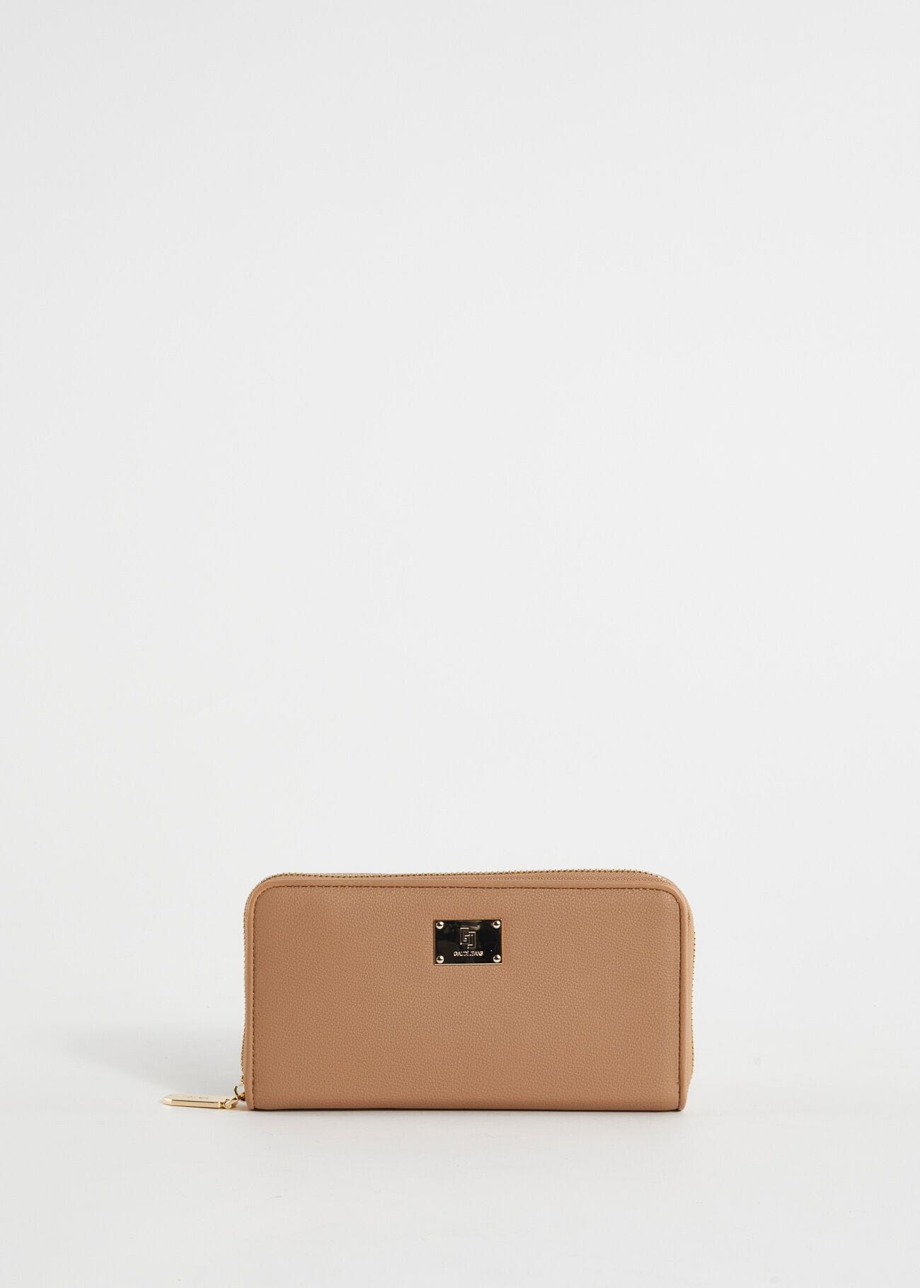 Portefeuille en similicuir beige
