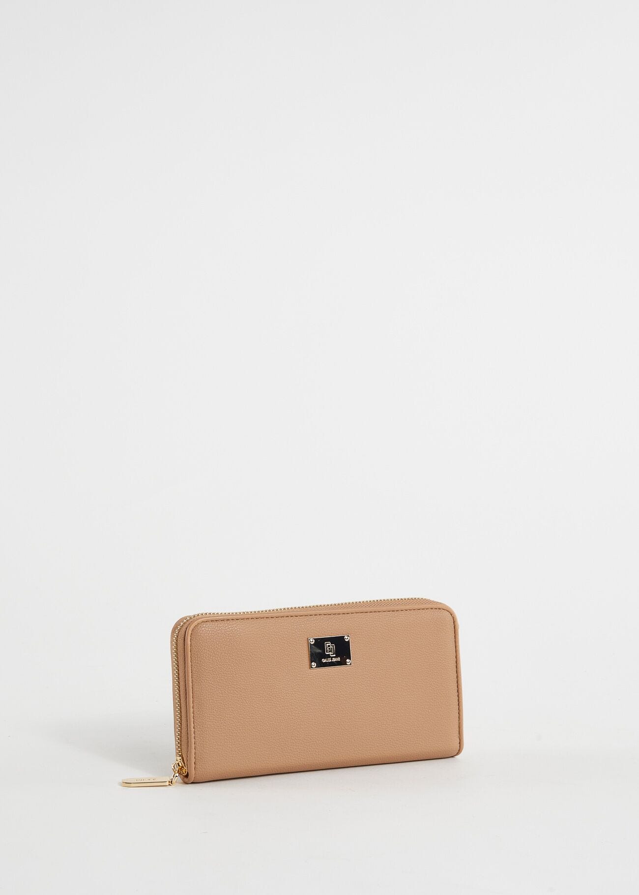 Portefeuille en similicuir beige