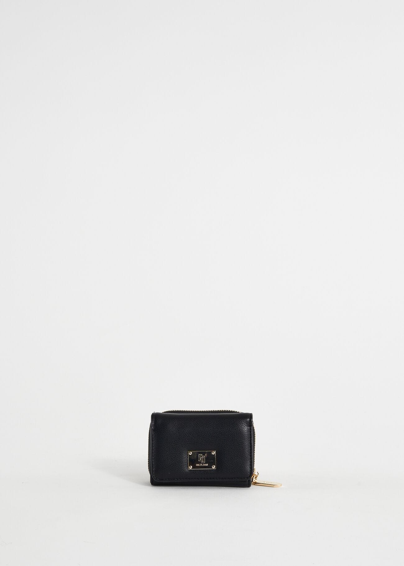 Mini portafoglio nero con patta