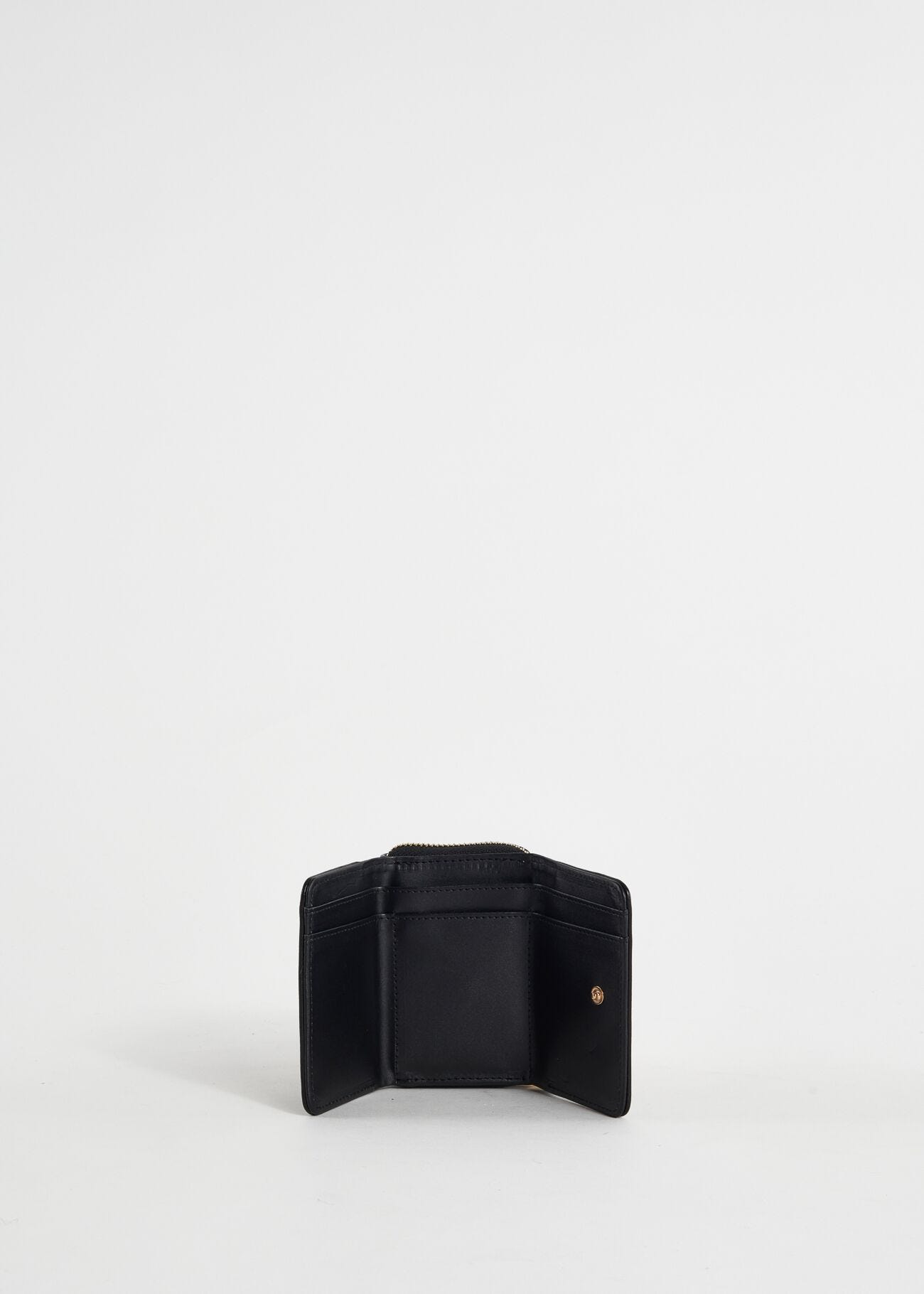Mini portafoglio nero con patta