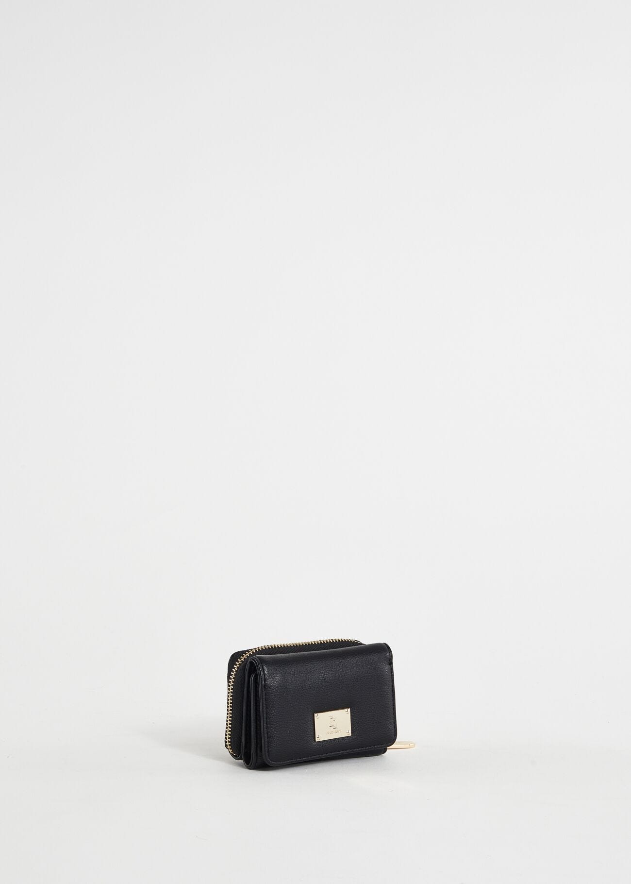 Mini portafoglio nero con patta