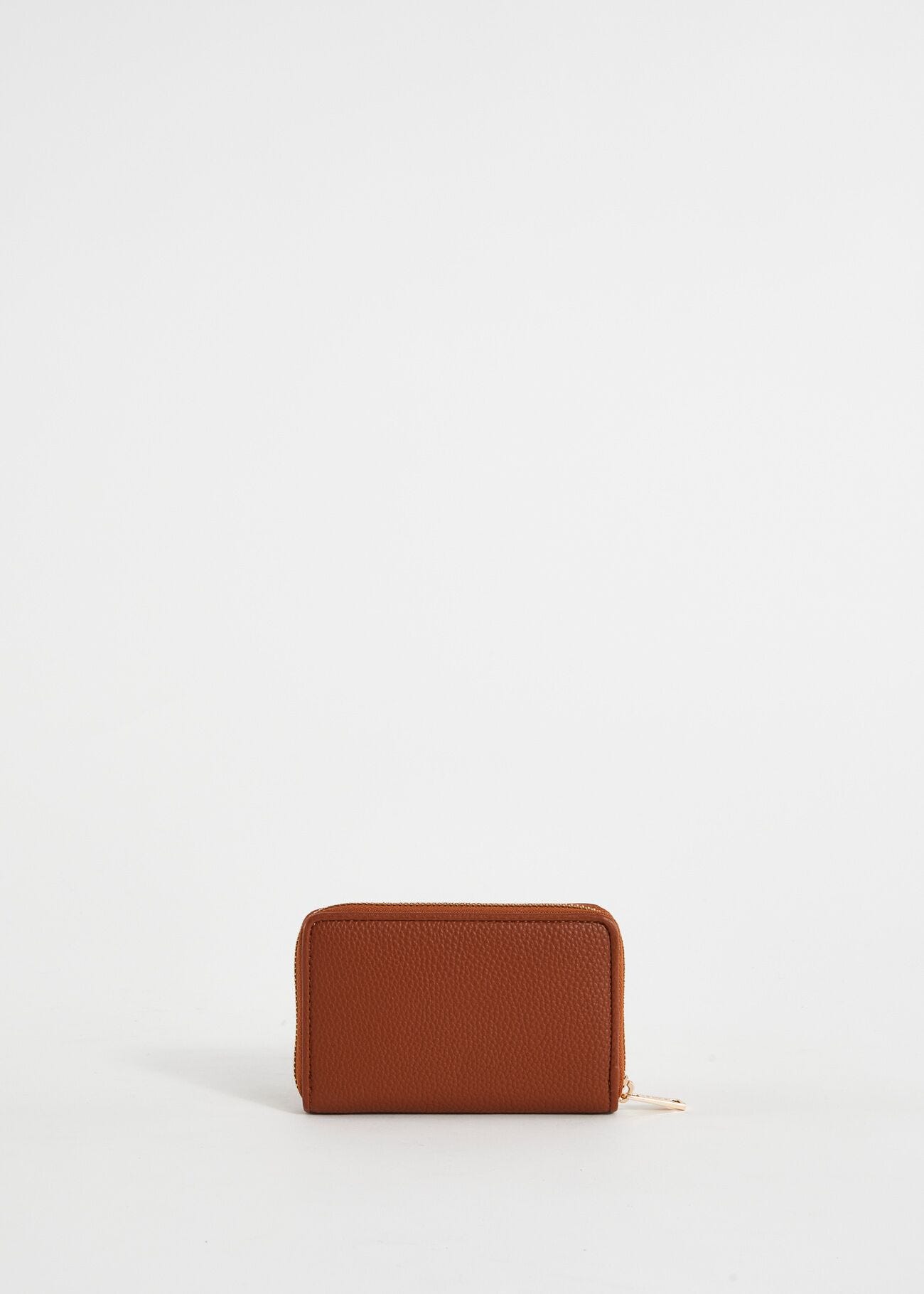 Minicartera con cremallera alrededor beige
