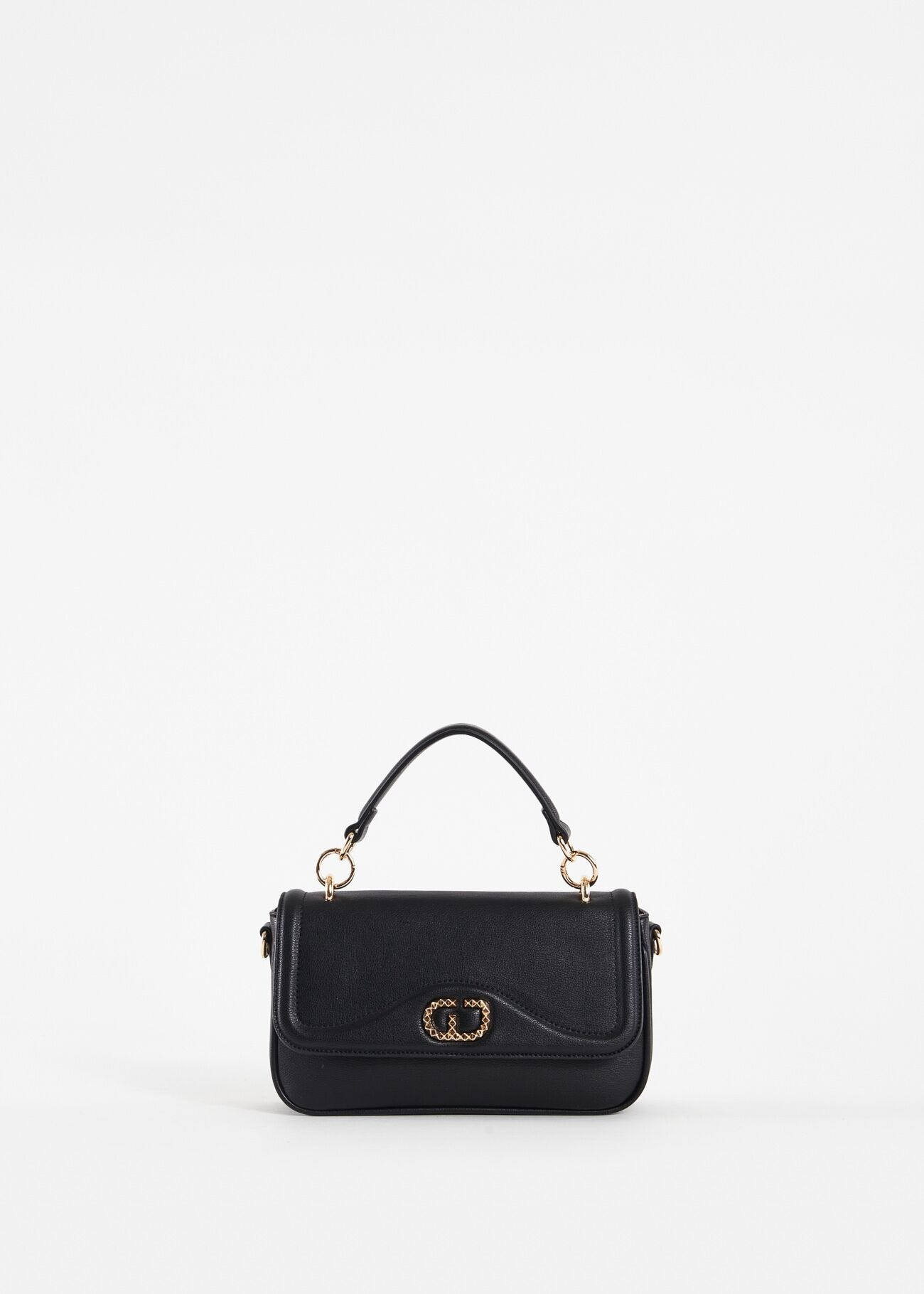Black tophandle bag with shoulder strap