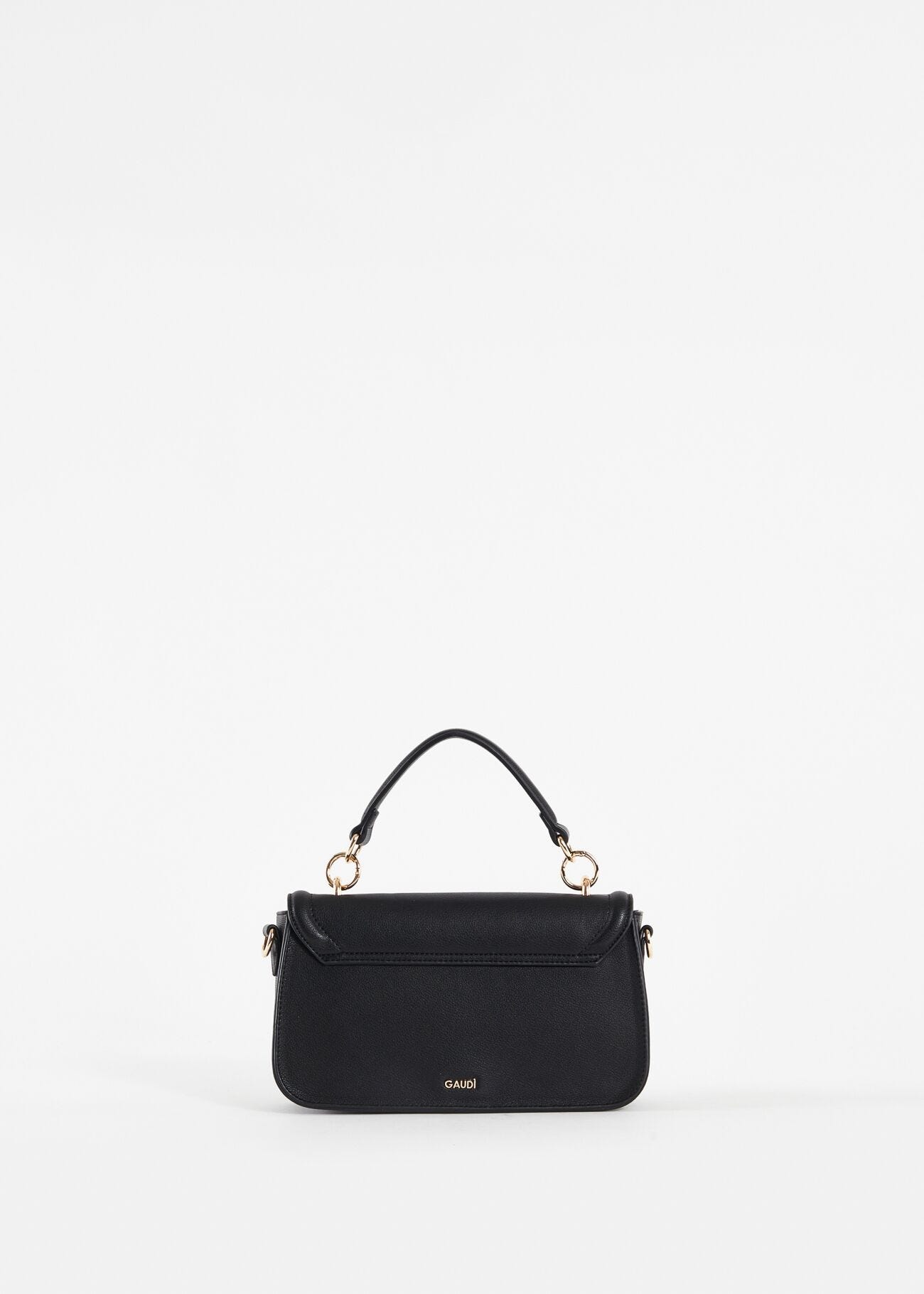 Black tophandle bag with shoulder strap