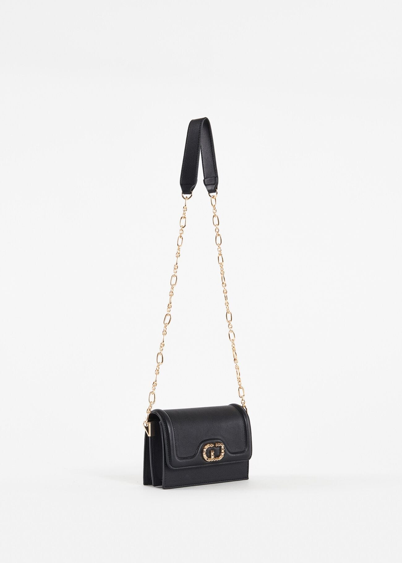 Borsa crossbody nera in similpelle