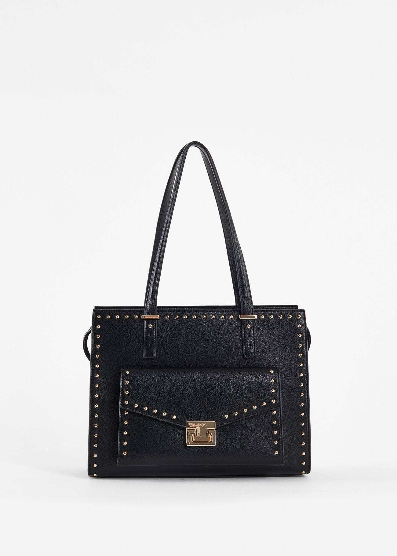 Black shopper bag with studs
