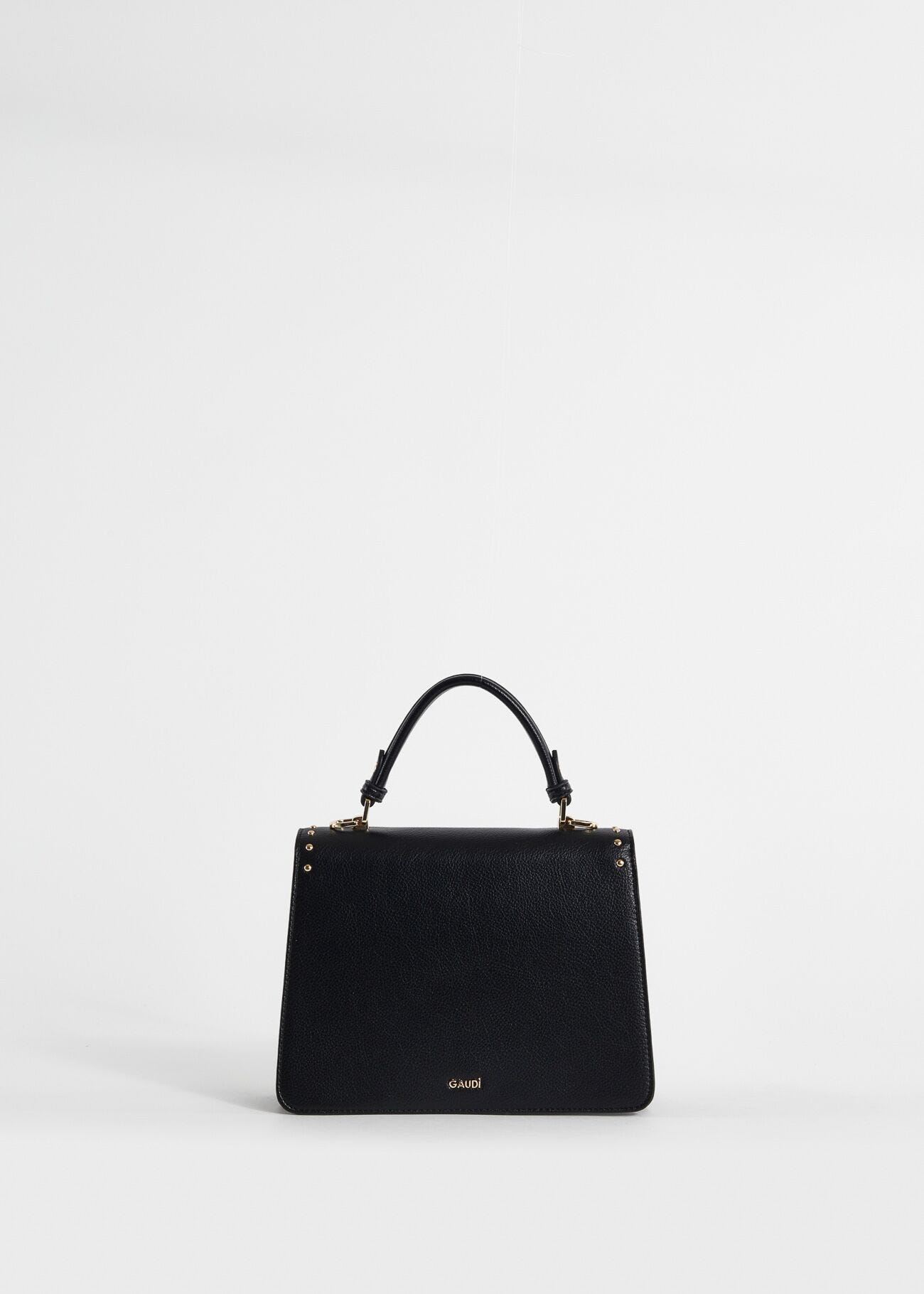 Black tophandle bag with studs