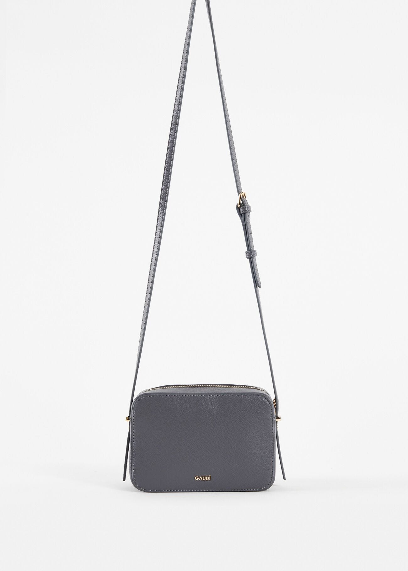 Grey crossbody bag with studs