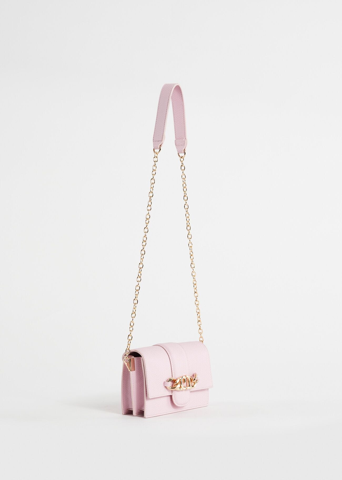 Pink, fauxleather crossbody bag