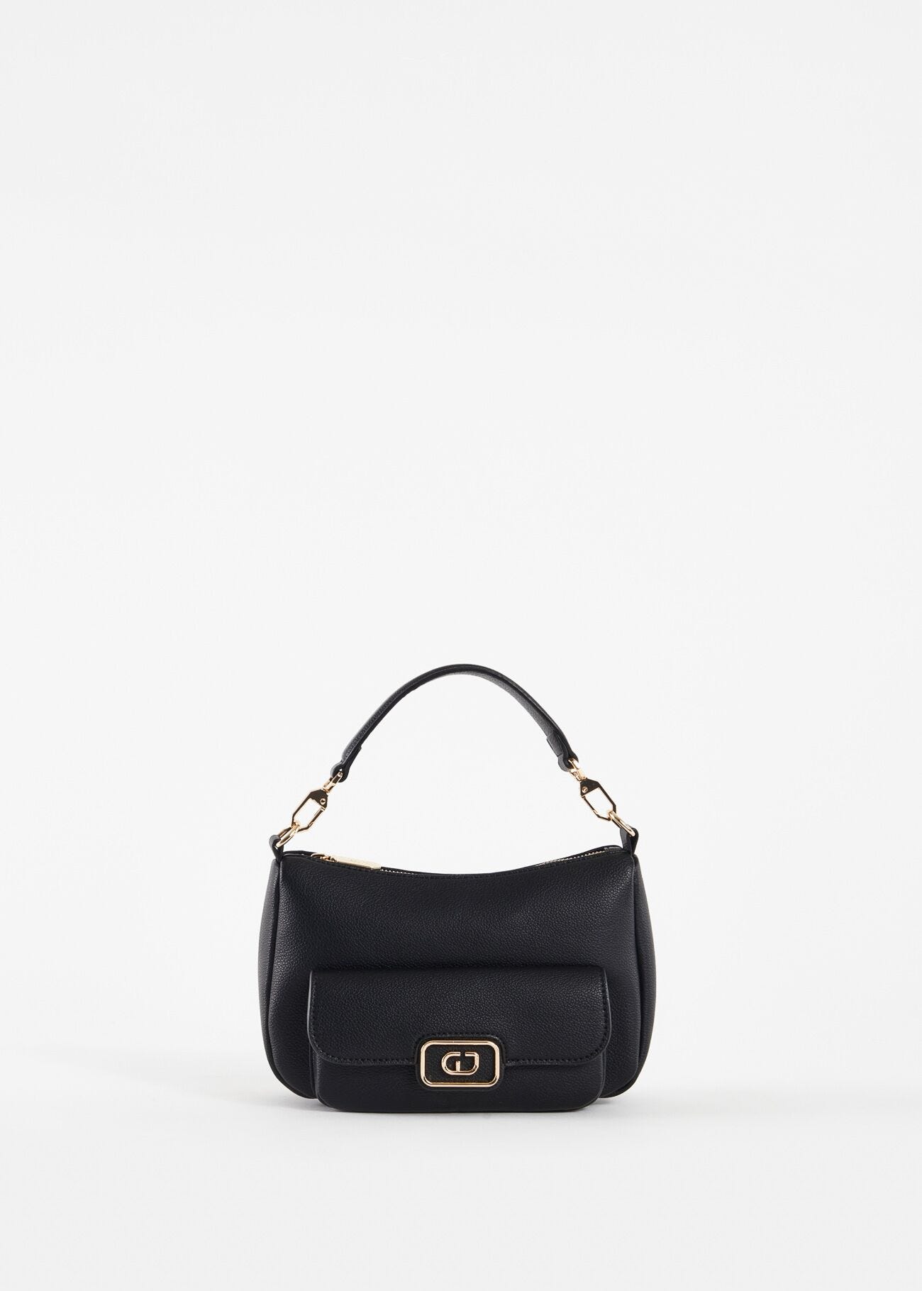 Borsa a spalla in similpelle nera