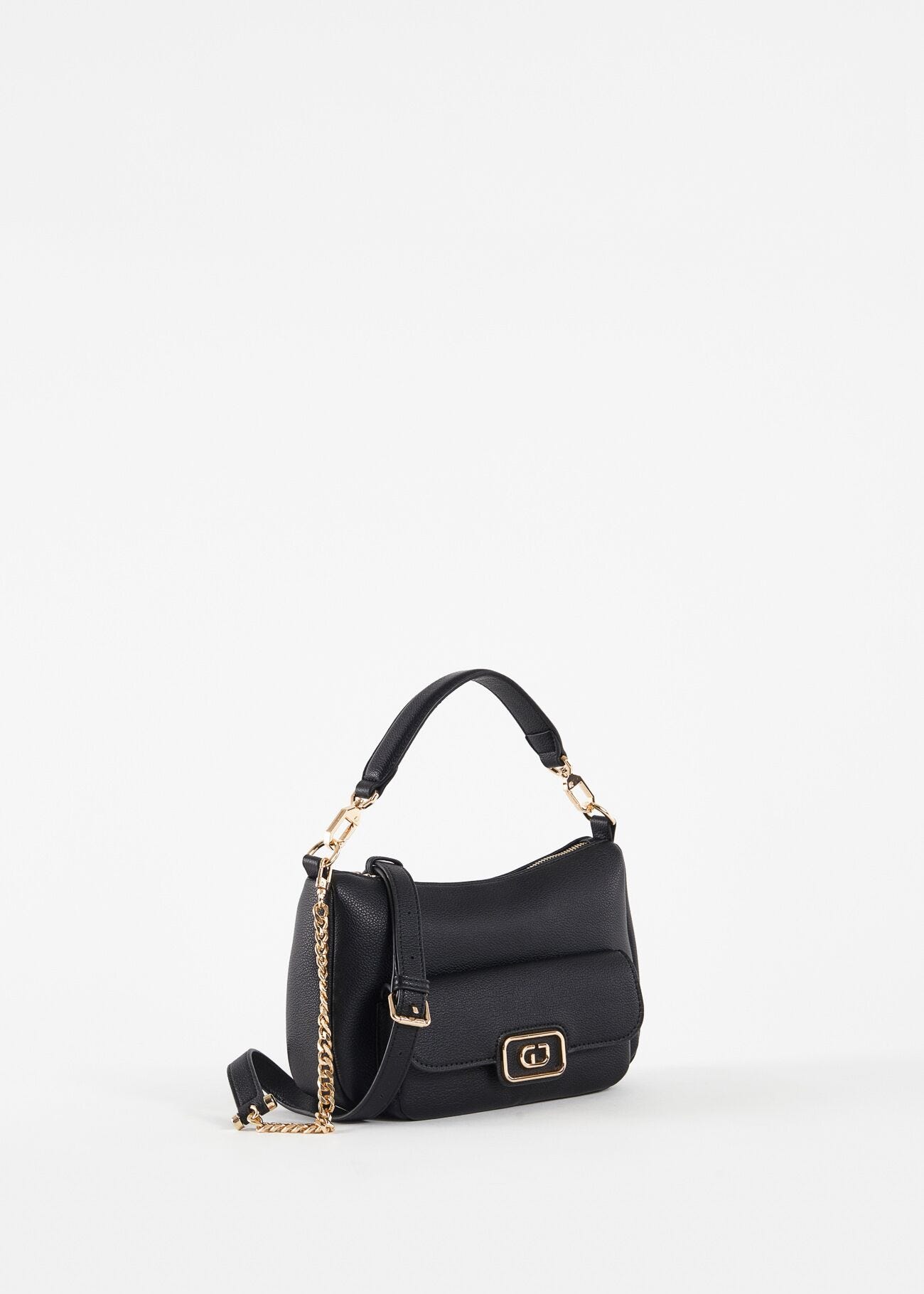 Borsa a spalla in similpelle nera
