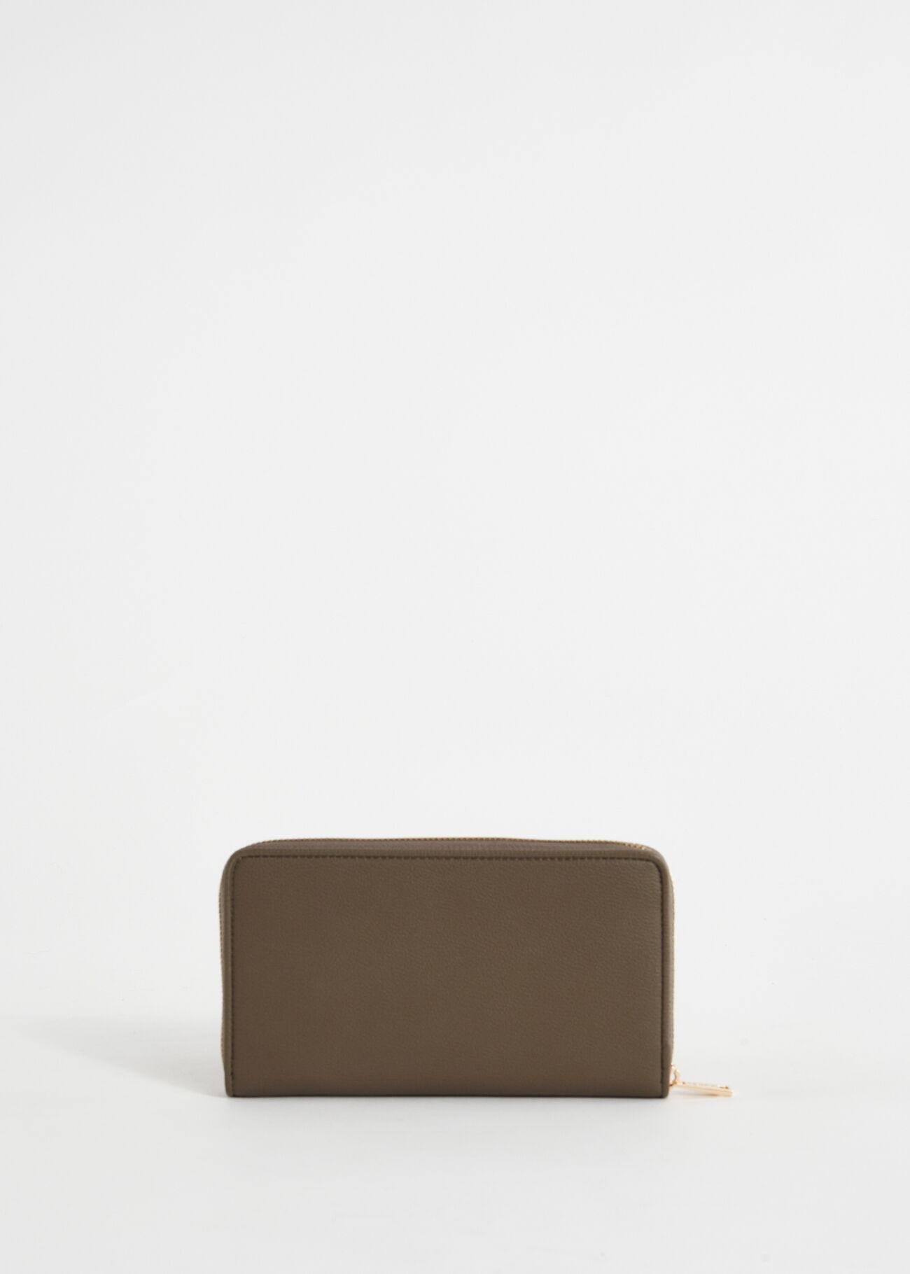 Portefeuille entièrement zippé marron