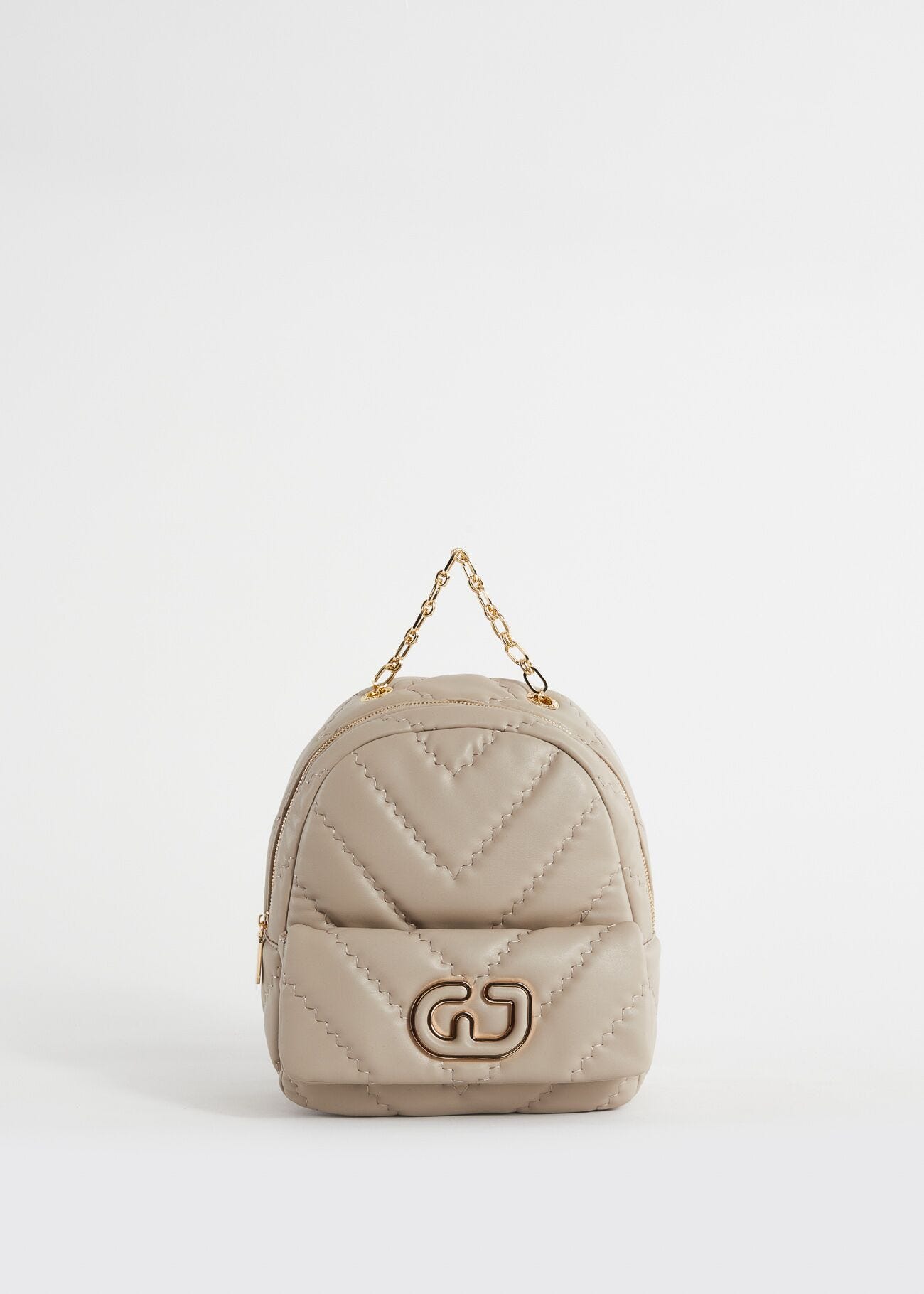 Beige quilted rucksack