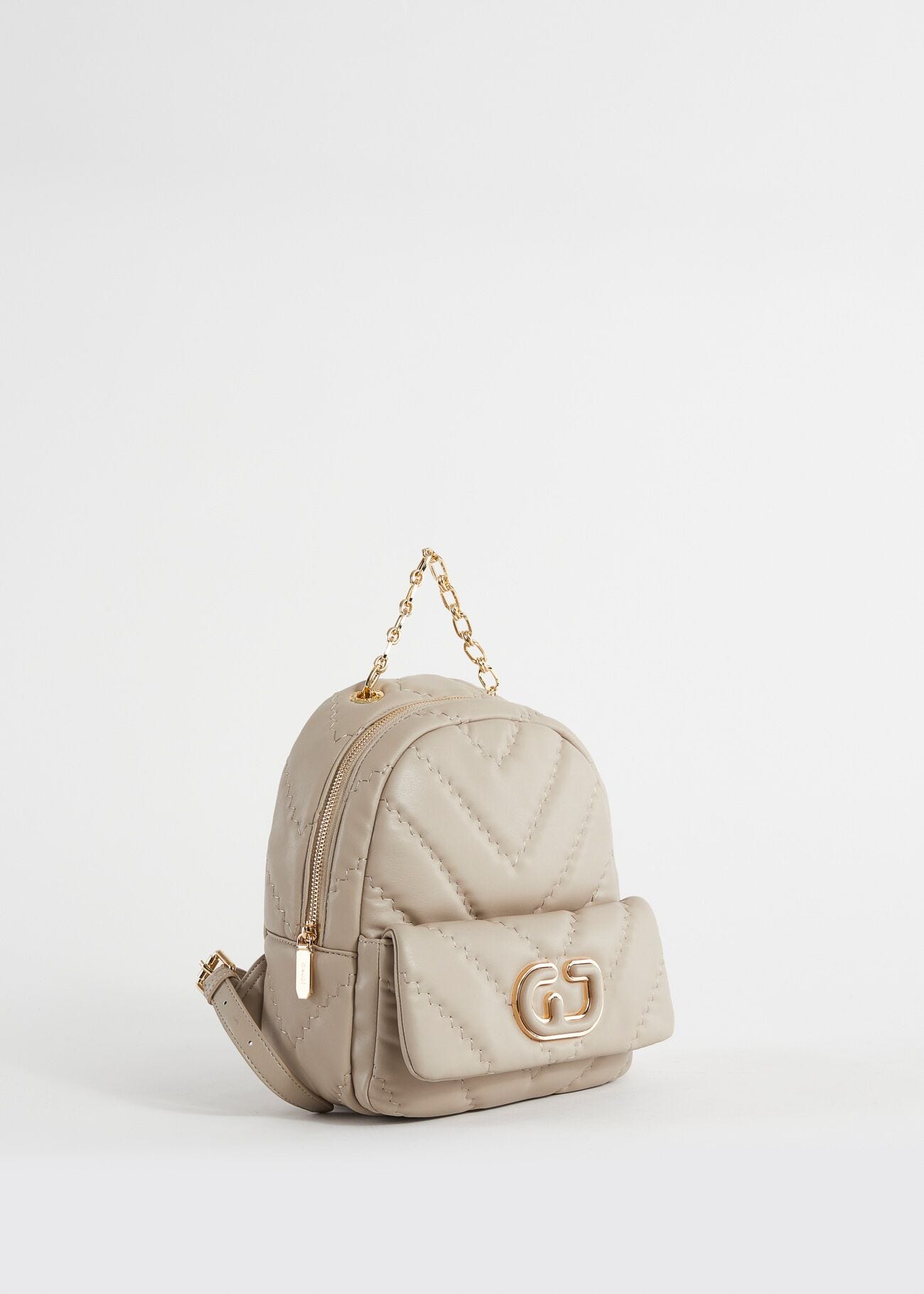 Beige quilted rucksack