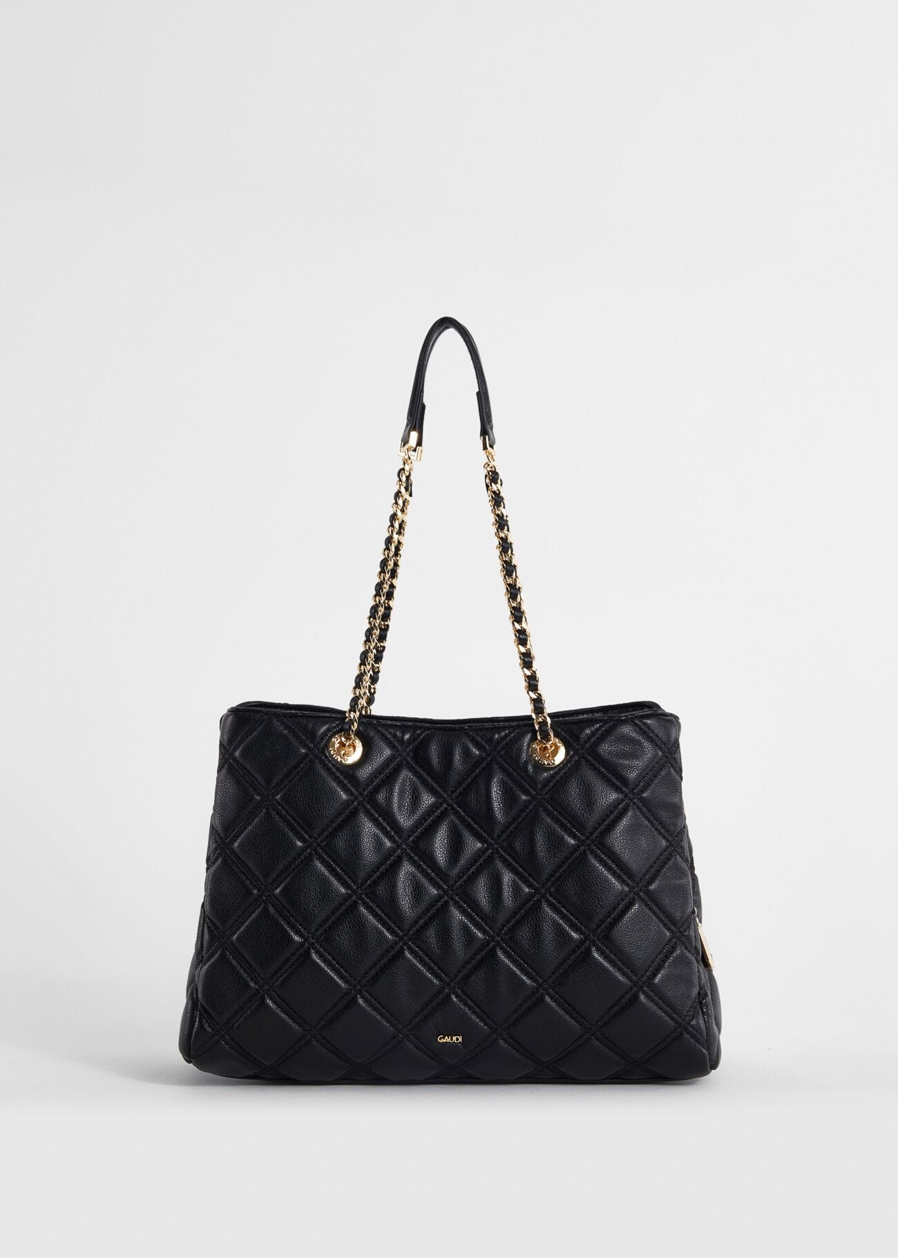 Bolso shopper negro acolchado
