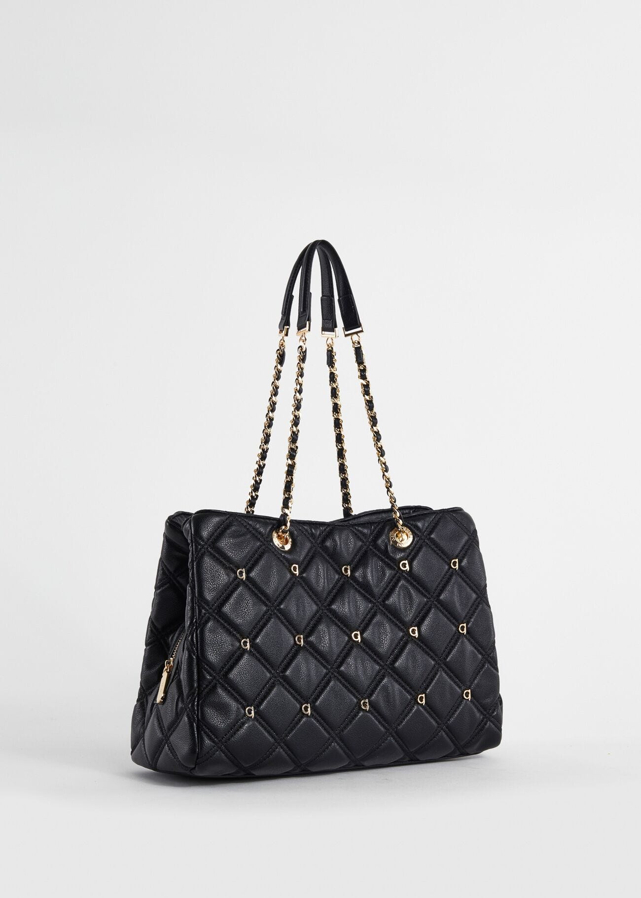 Bolso shopper negro acolchado