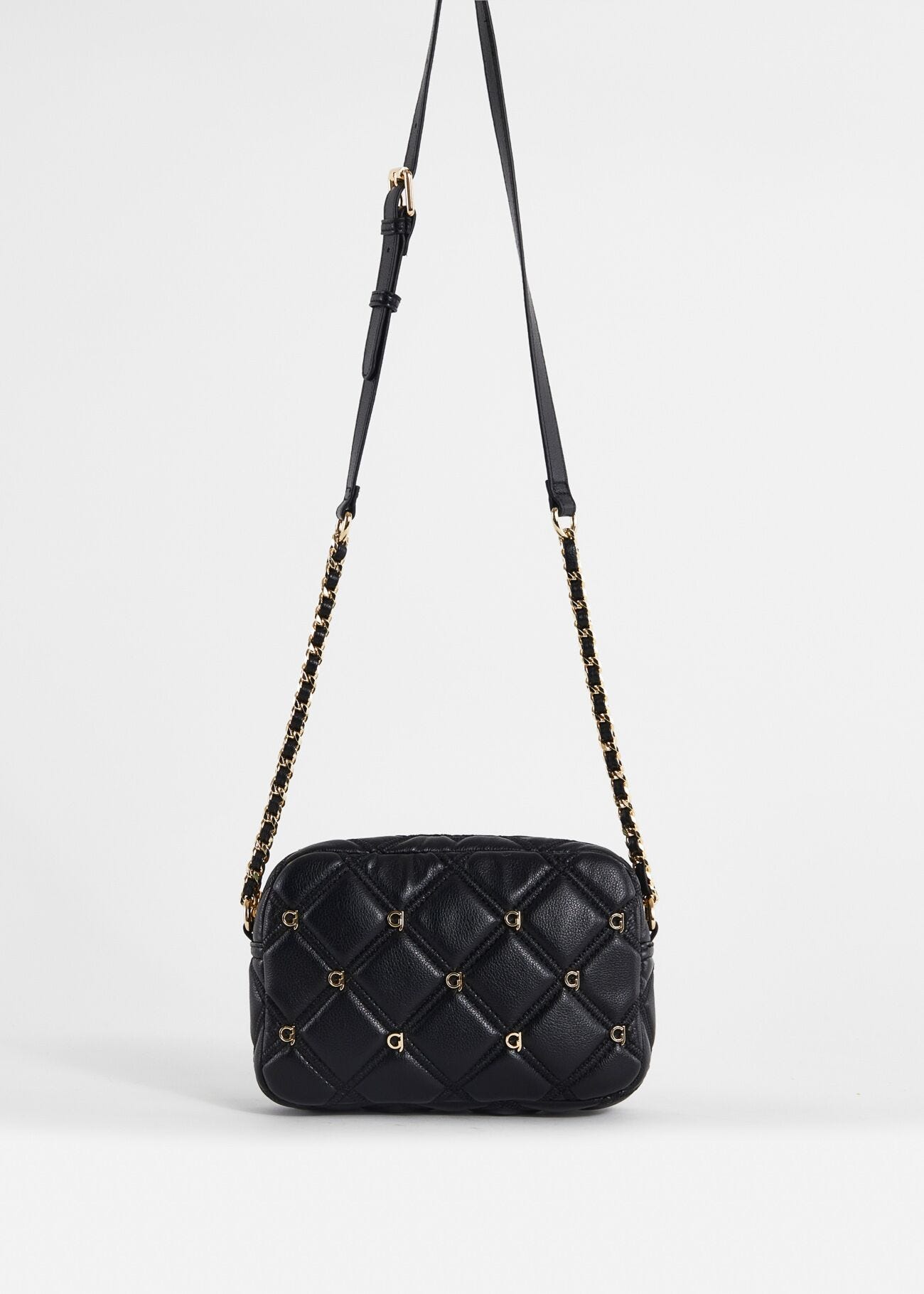 Bolso cruzado negro acolchado
