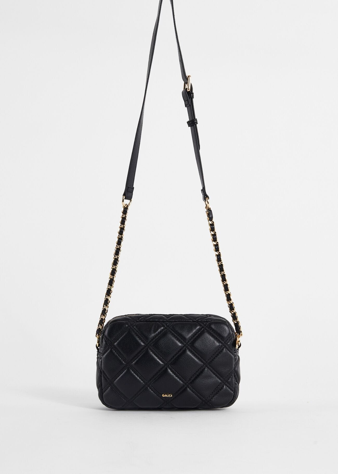 Bolso cruzado negro acolchado