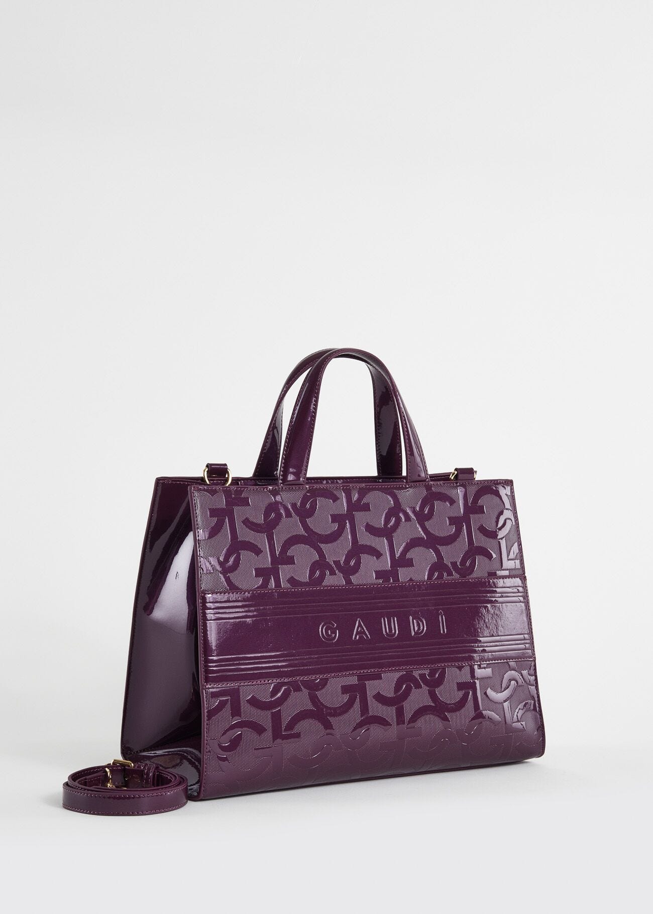 Shopping bag viola con logo
