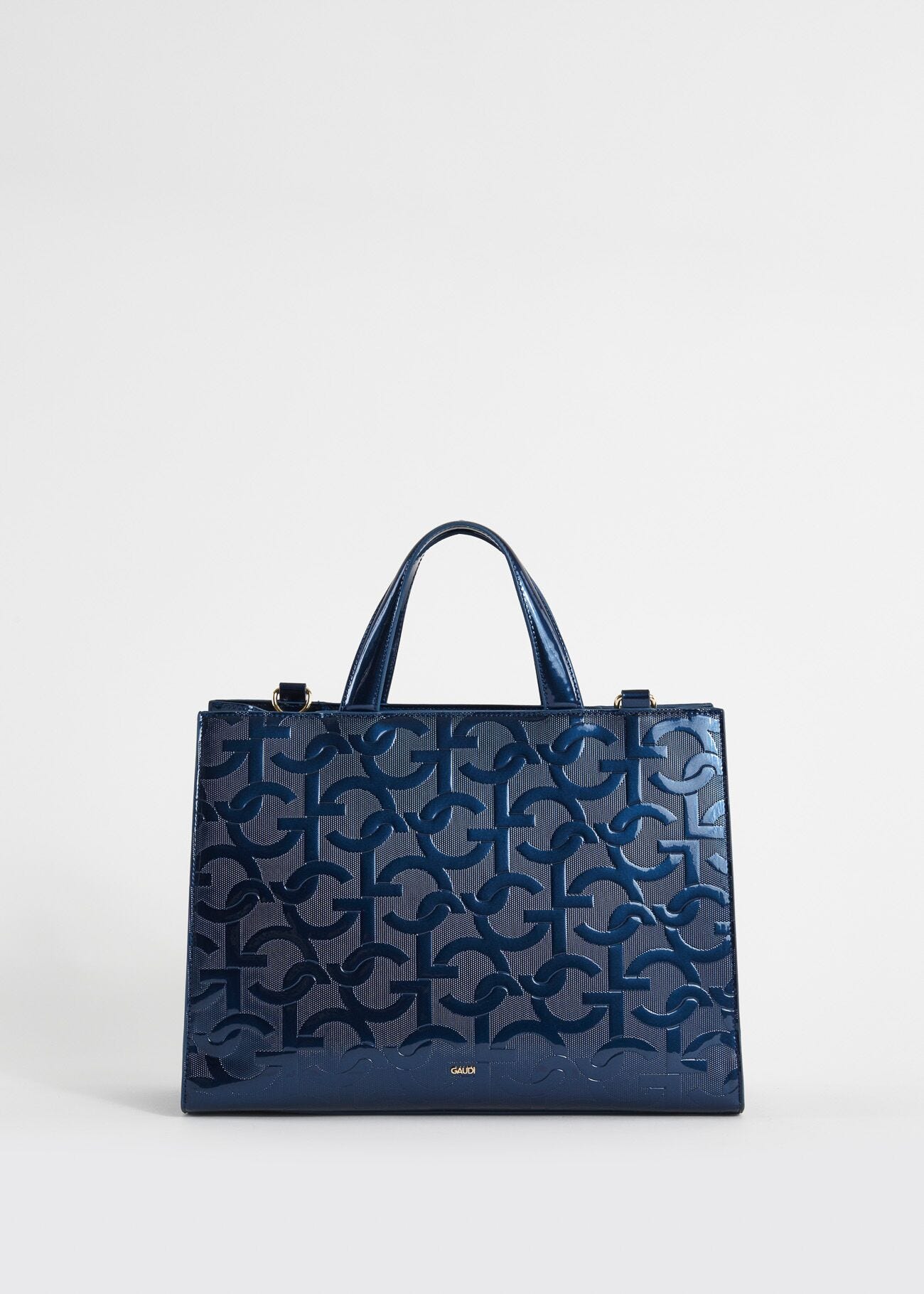 Shopping bag blu con logo
