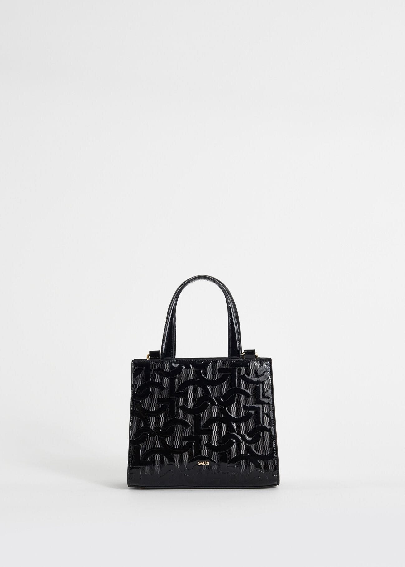 Black mini shopper bag with logo