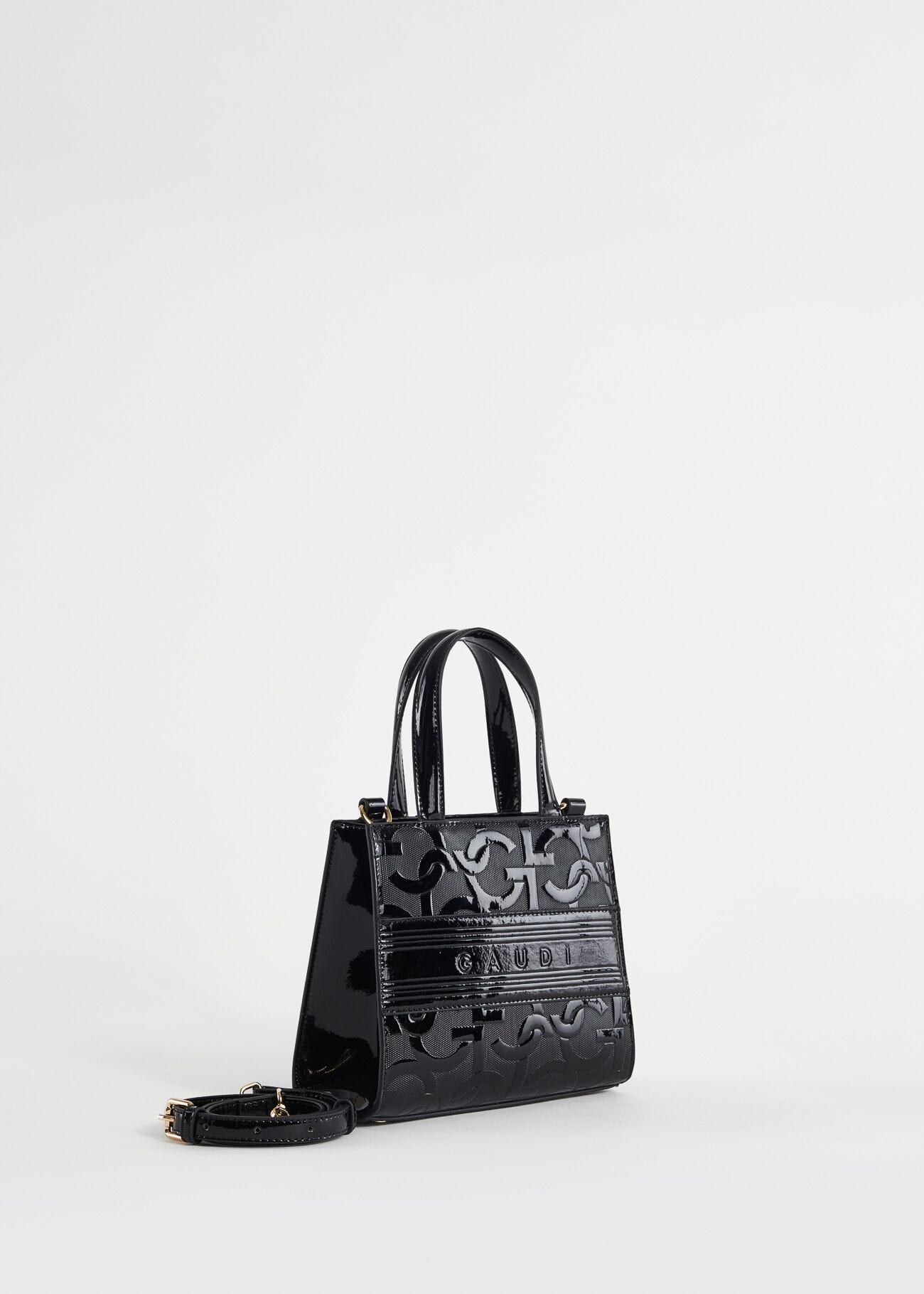 Black mini shopper bag with logo