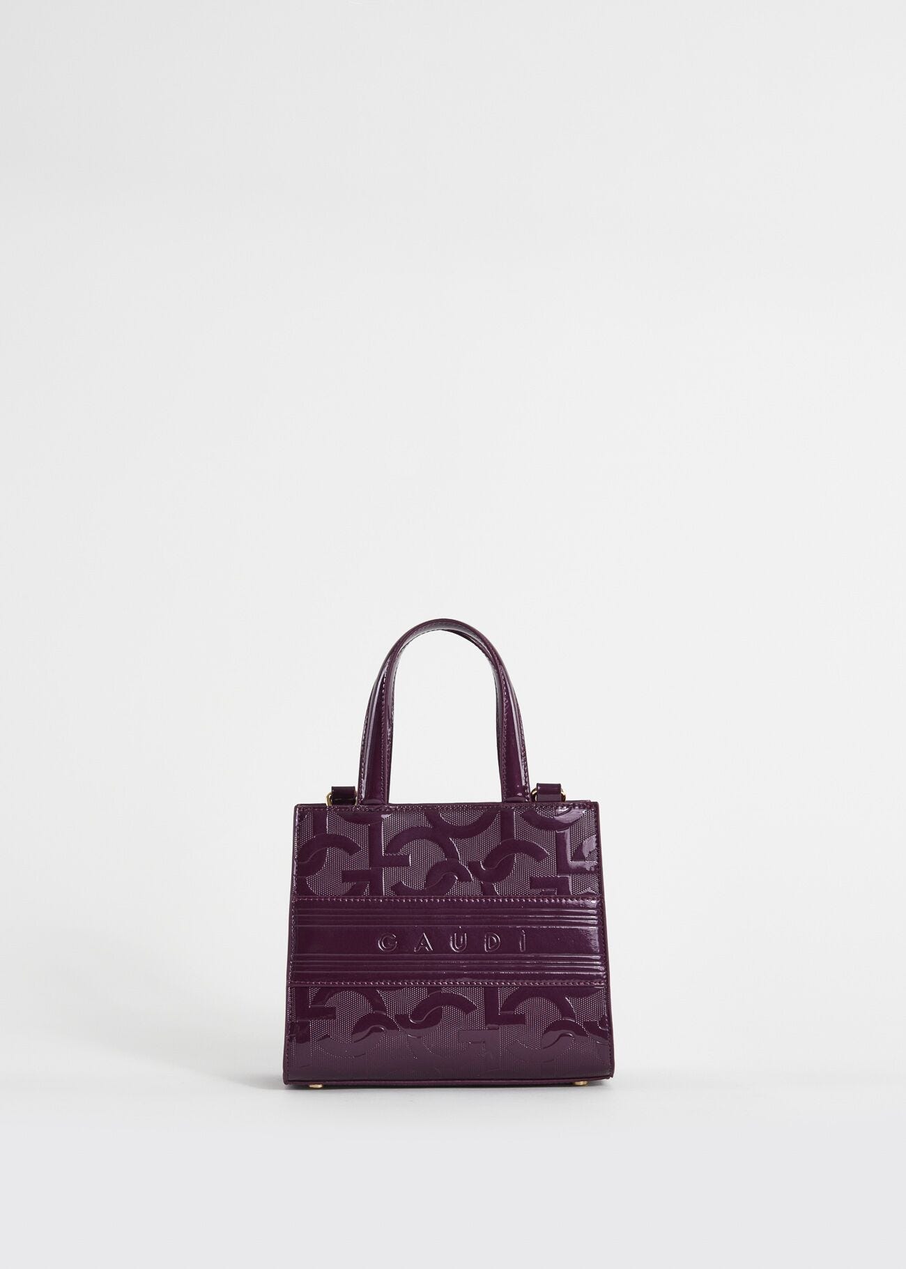 Purple, mini shopper bag with logo