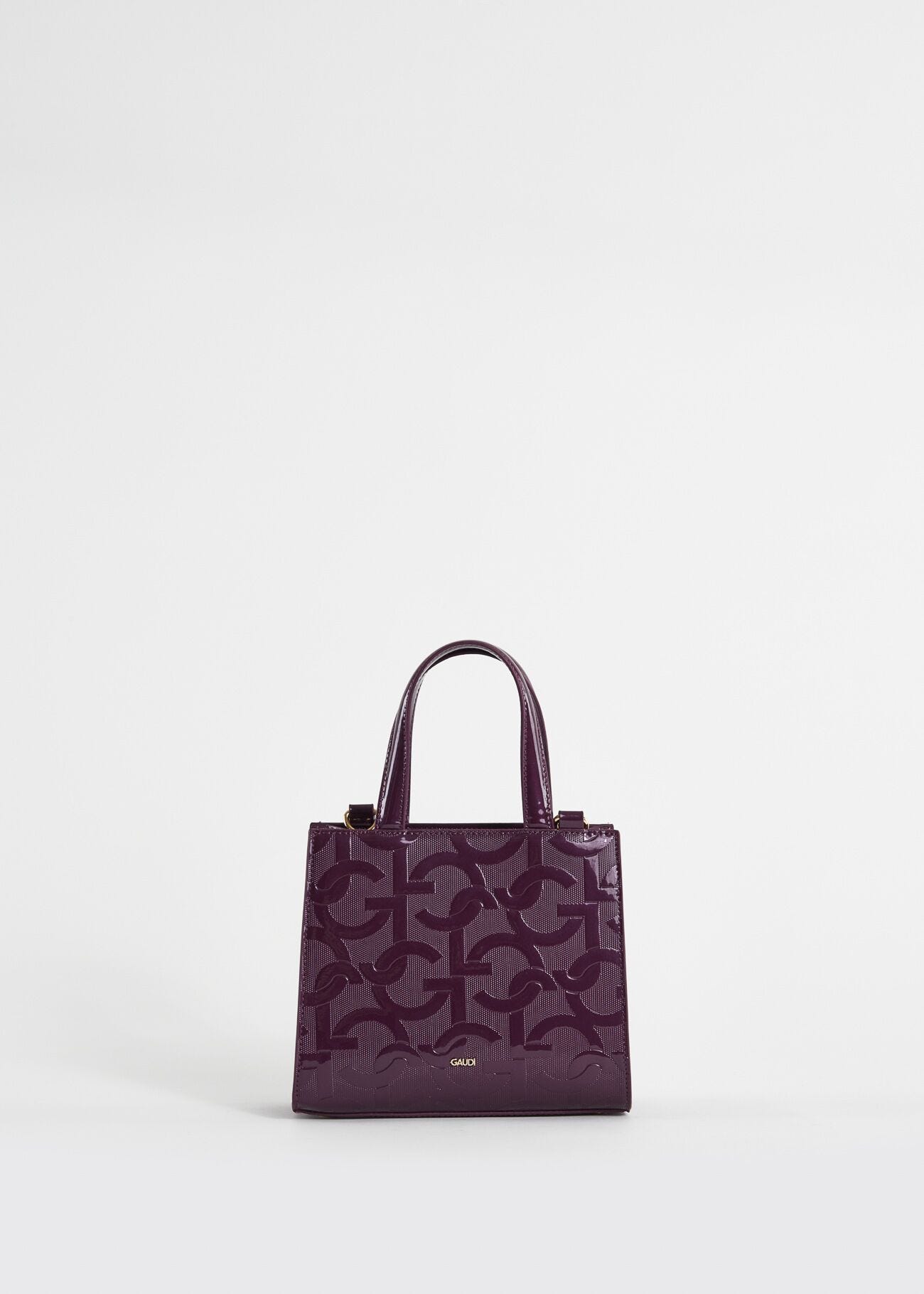 Purple, mini shopper bag with logo
