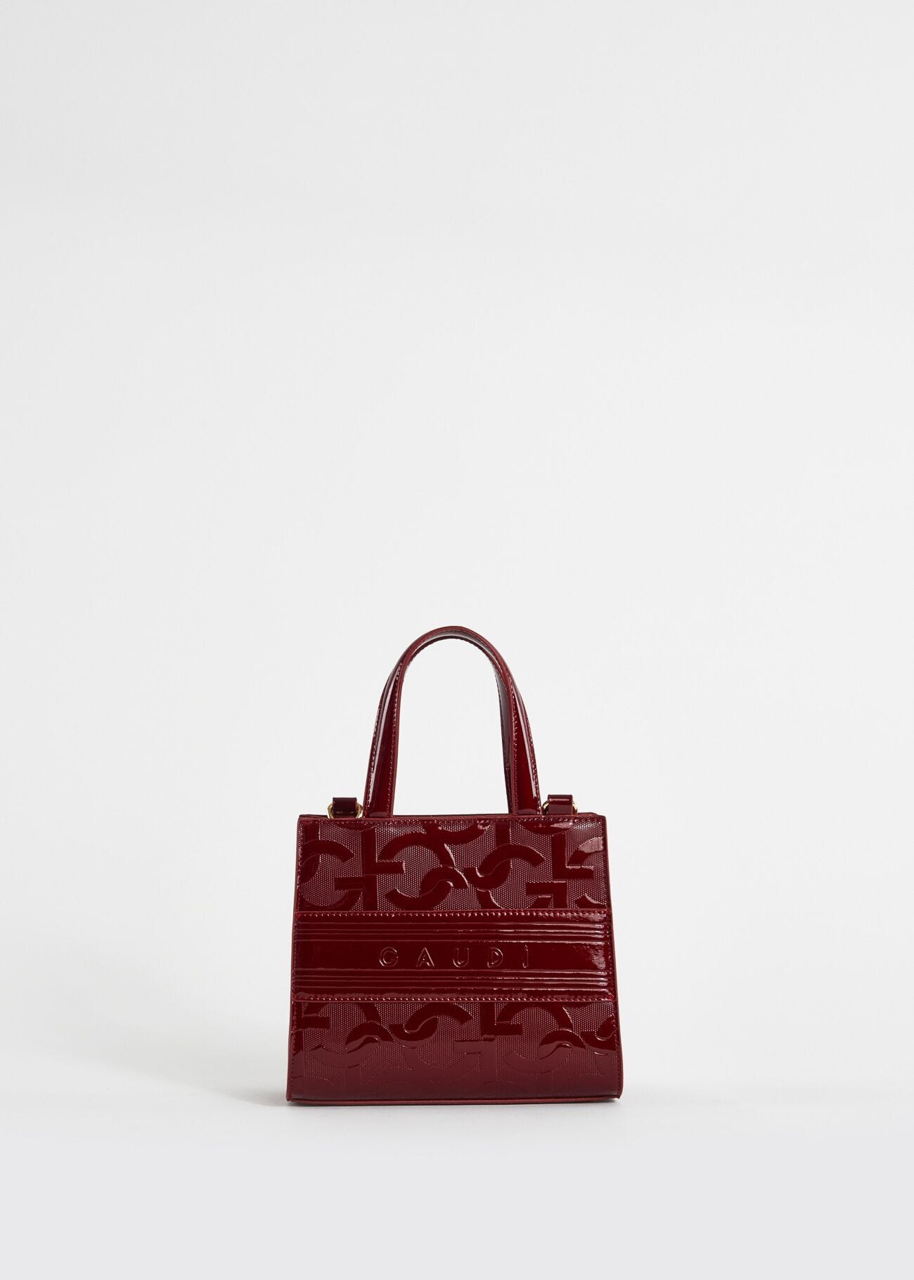 Red, mini shopper bag with logo