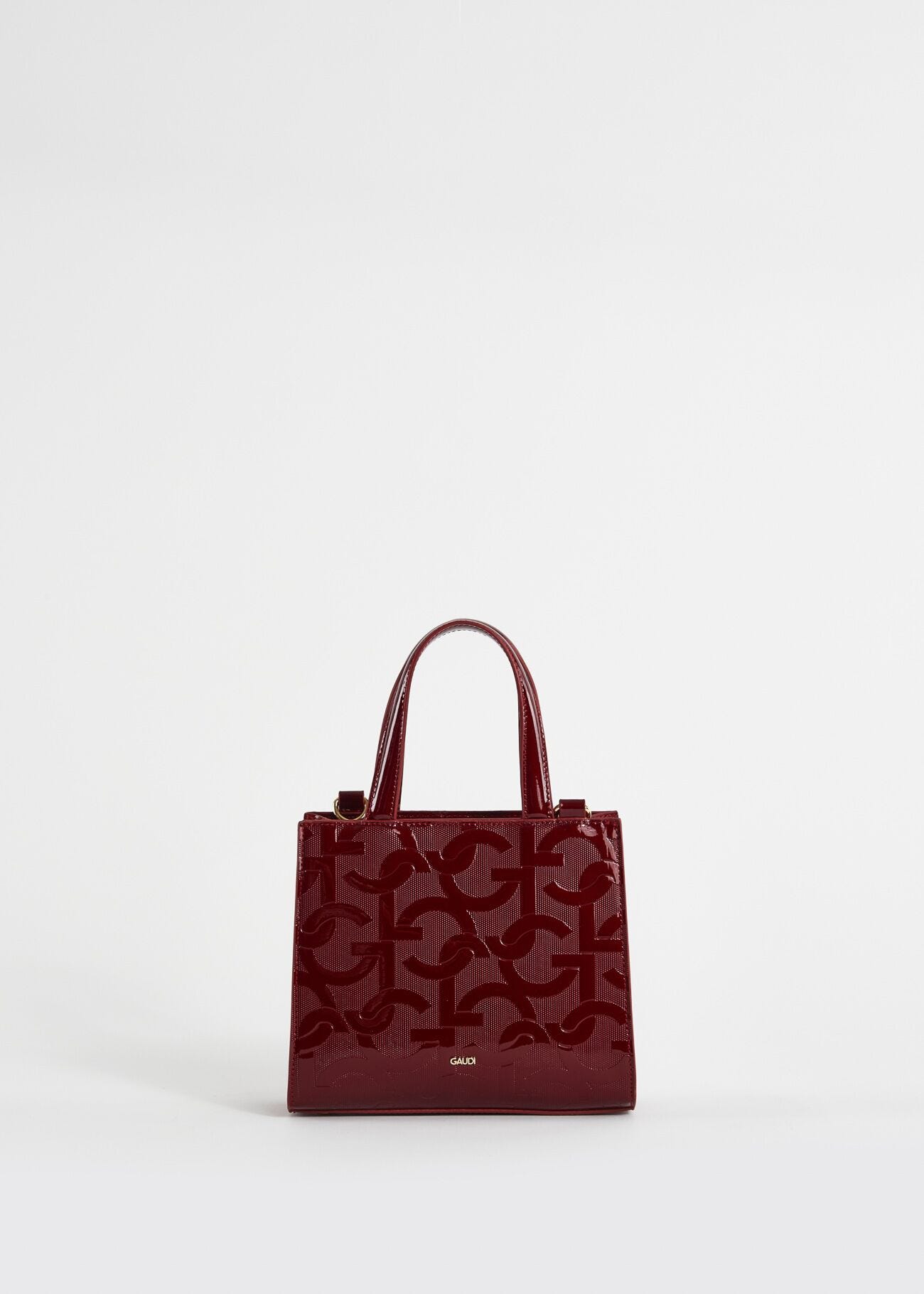 Red, mini shopper bag with logo
