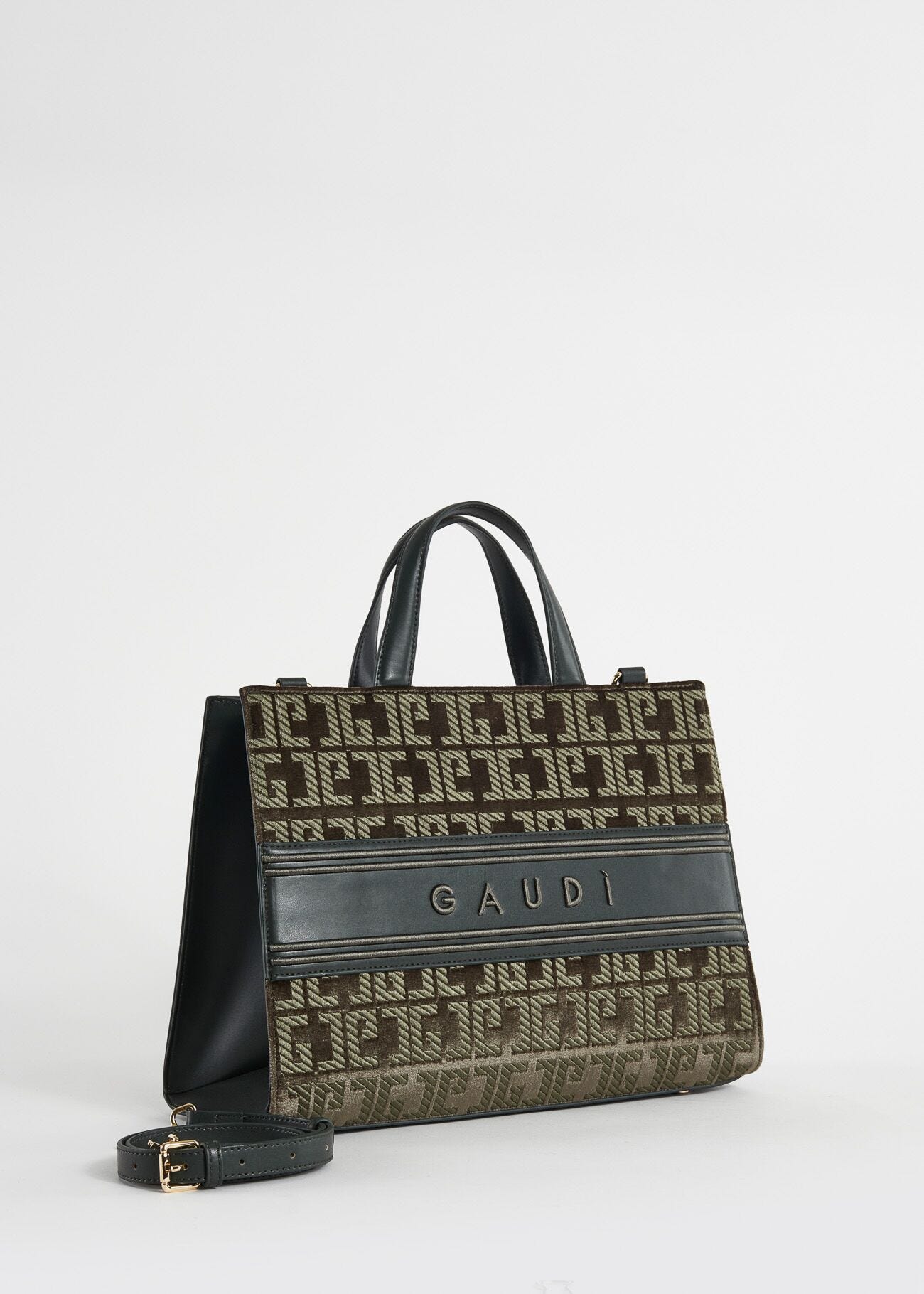 Green shopper bag with logo