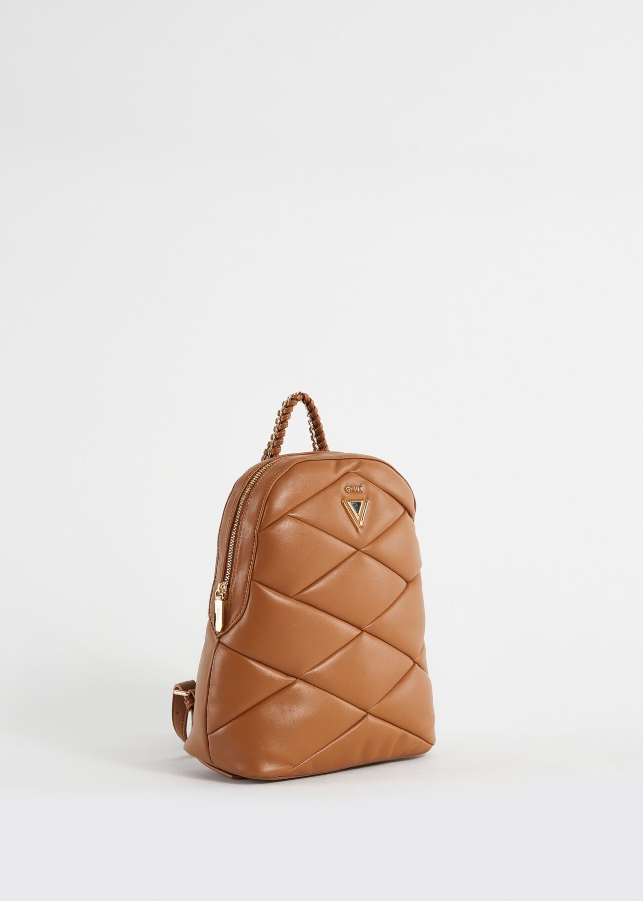 Brown quilted rucksack