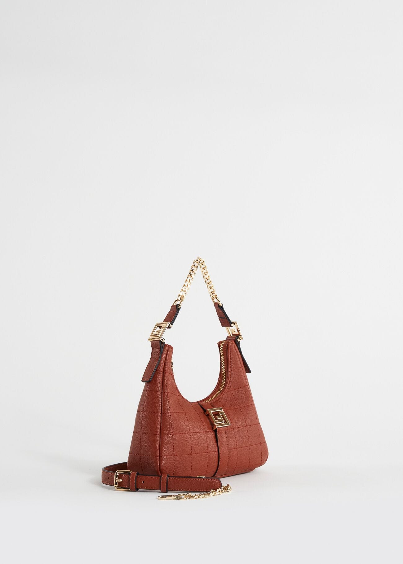 Mini borsa hobo marrone trapuntata