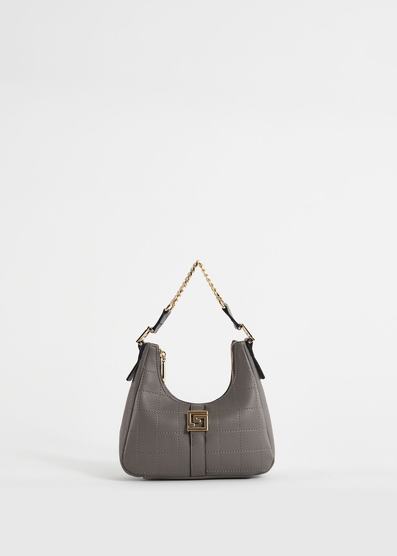 Mini borsa hobo grigia trapuntata