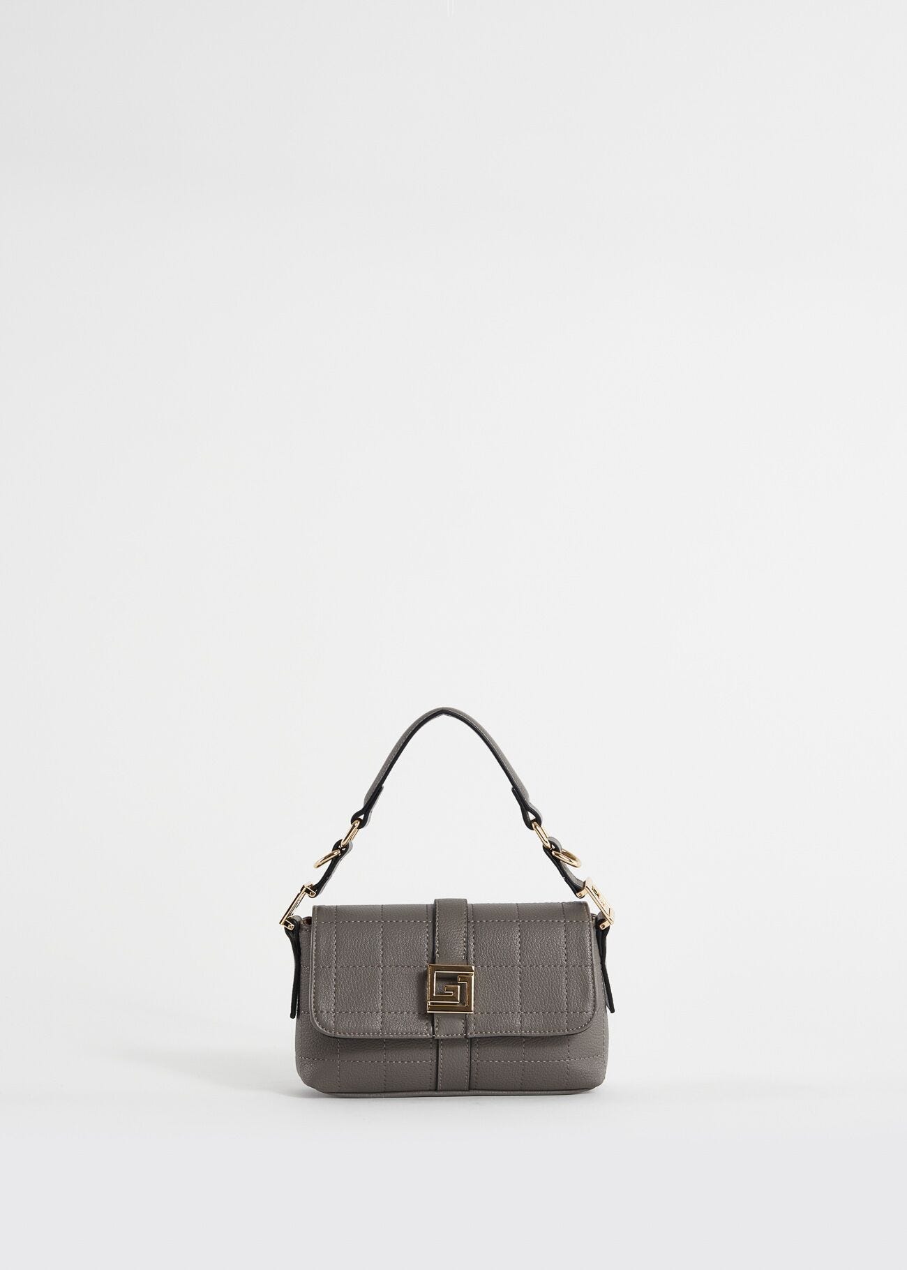 Mini borsa a spalla grigia